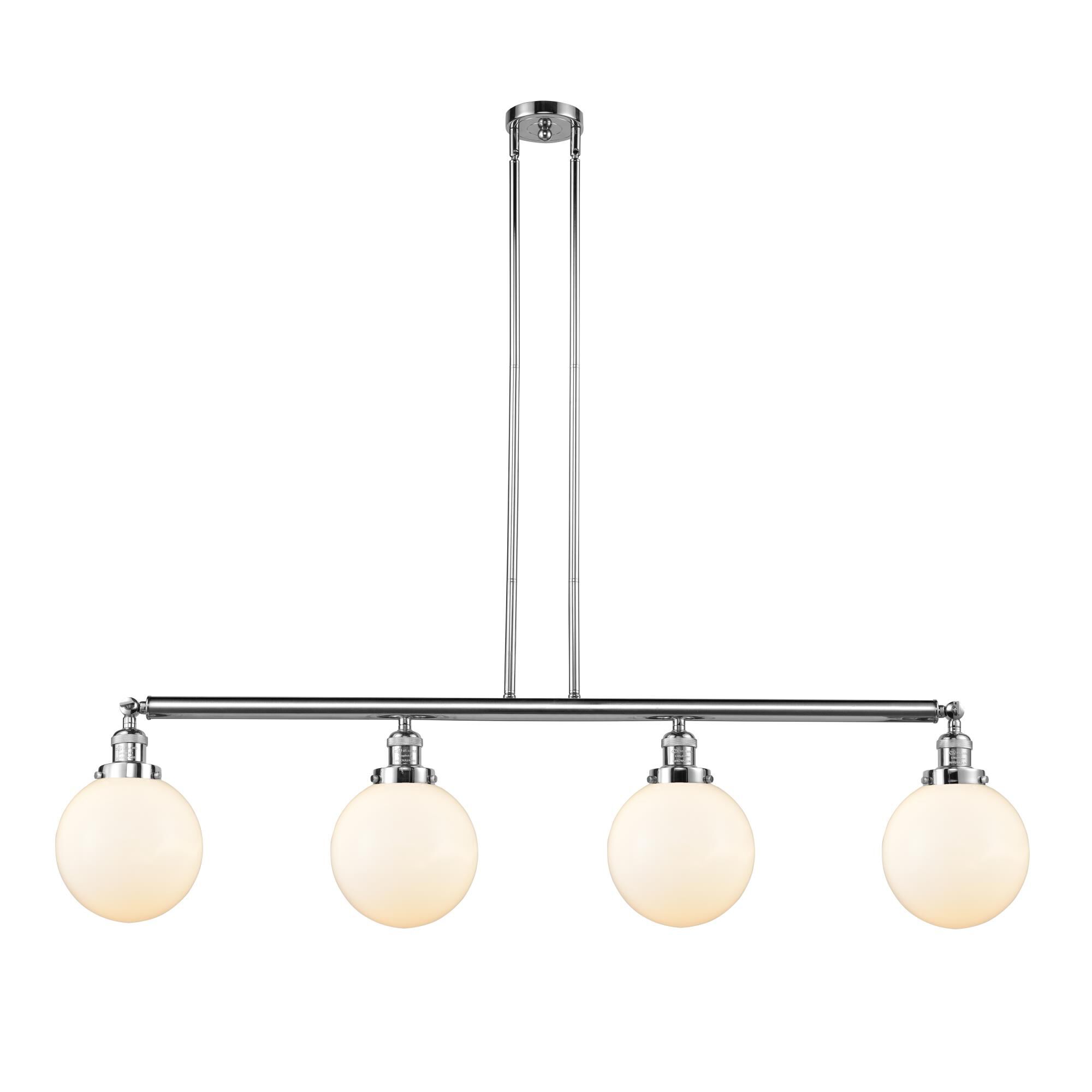 Shown in Polished Chrome finish and Matte White Cased Beacon glass