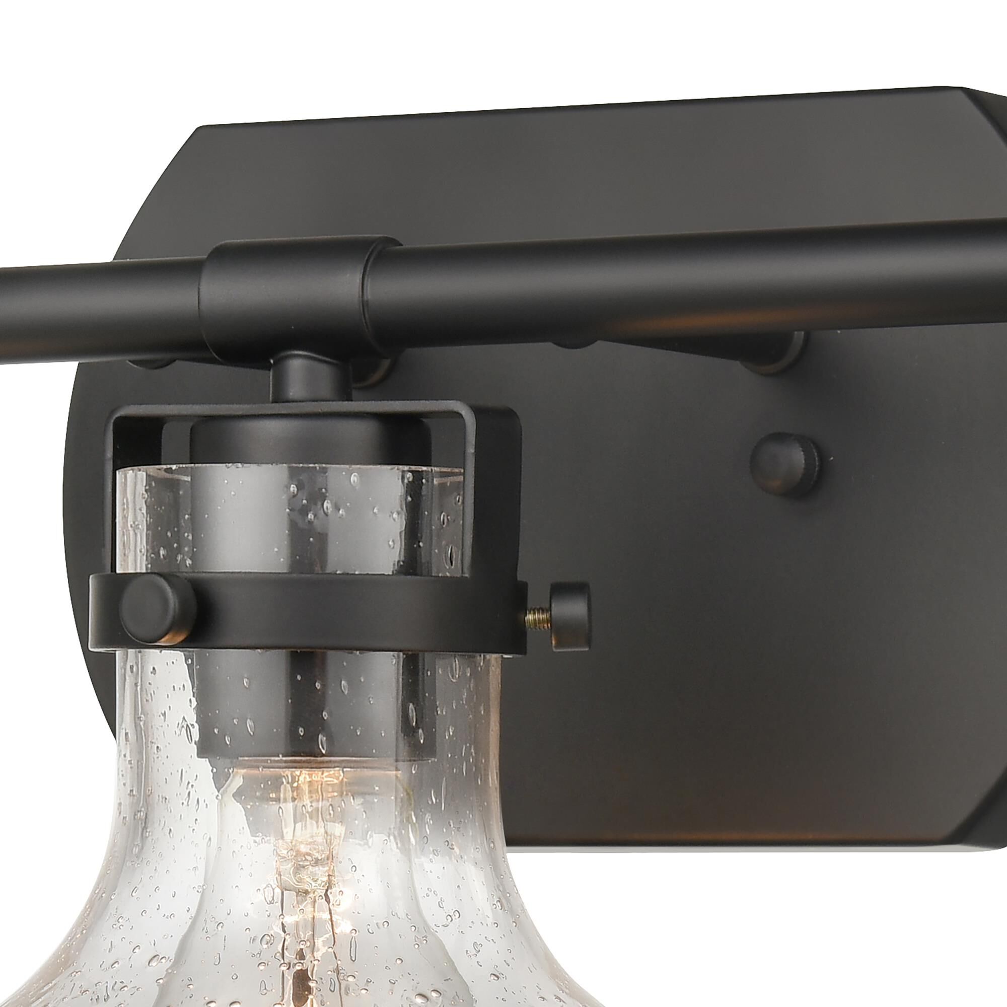 Shown in Black finish and Clear Seeded glass