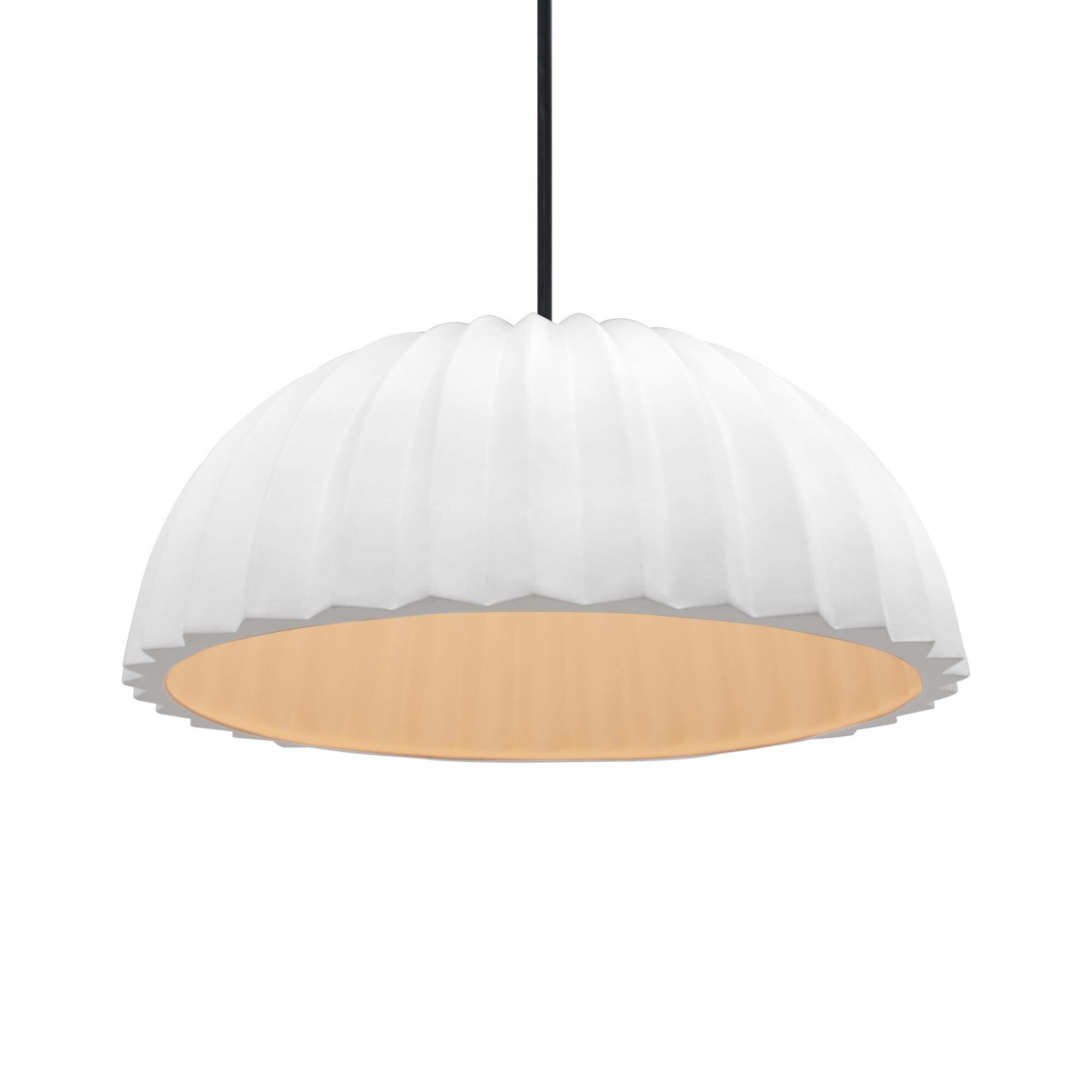 Pleated Dome 13 Inch Large Pendant by Justice Design Group