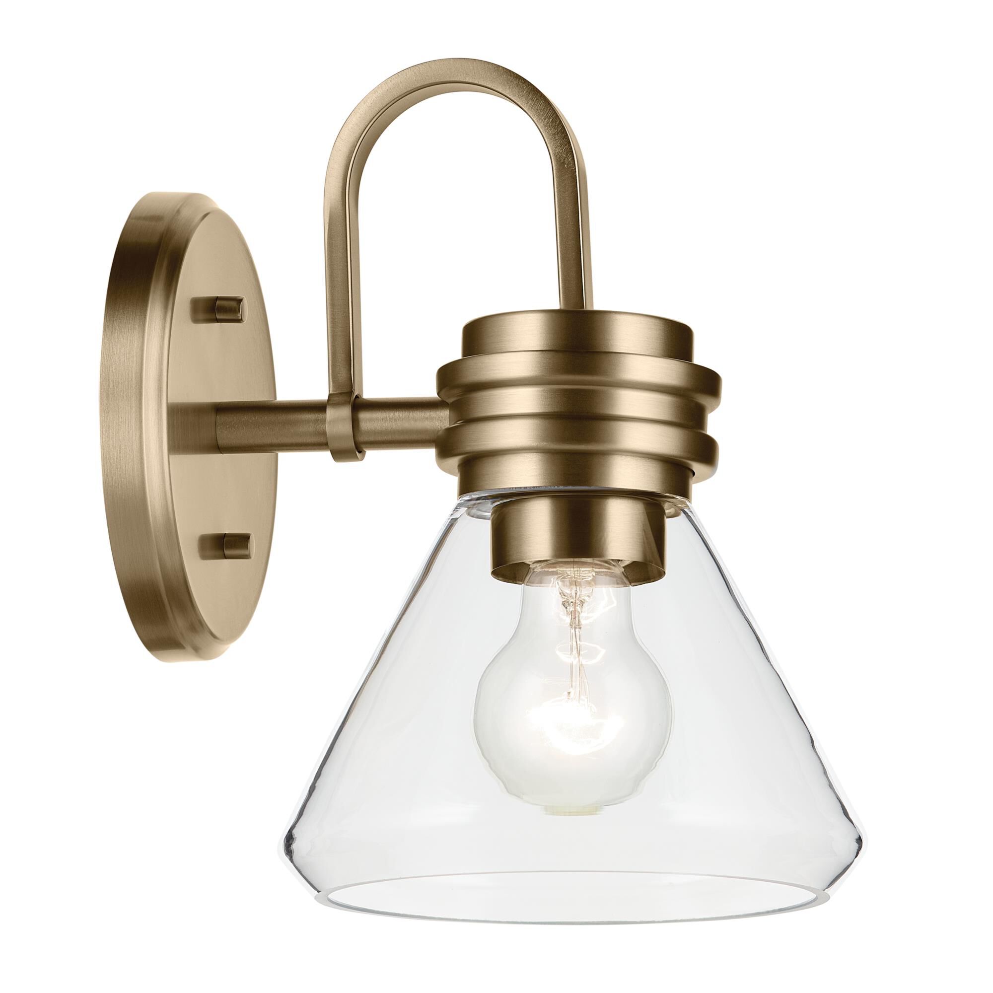 Shown in Champagne Bronze finish and Clear glass