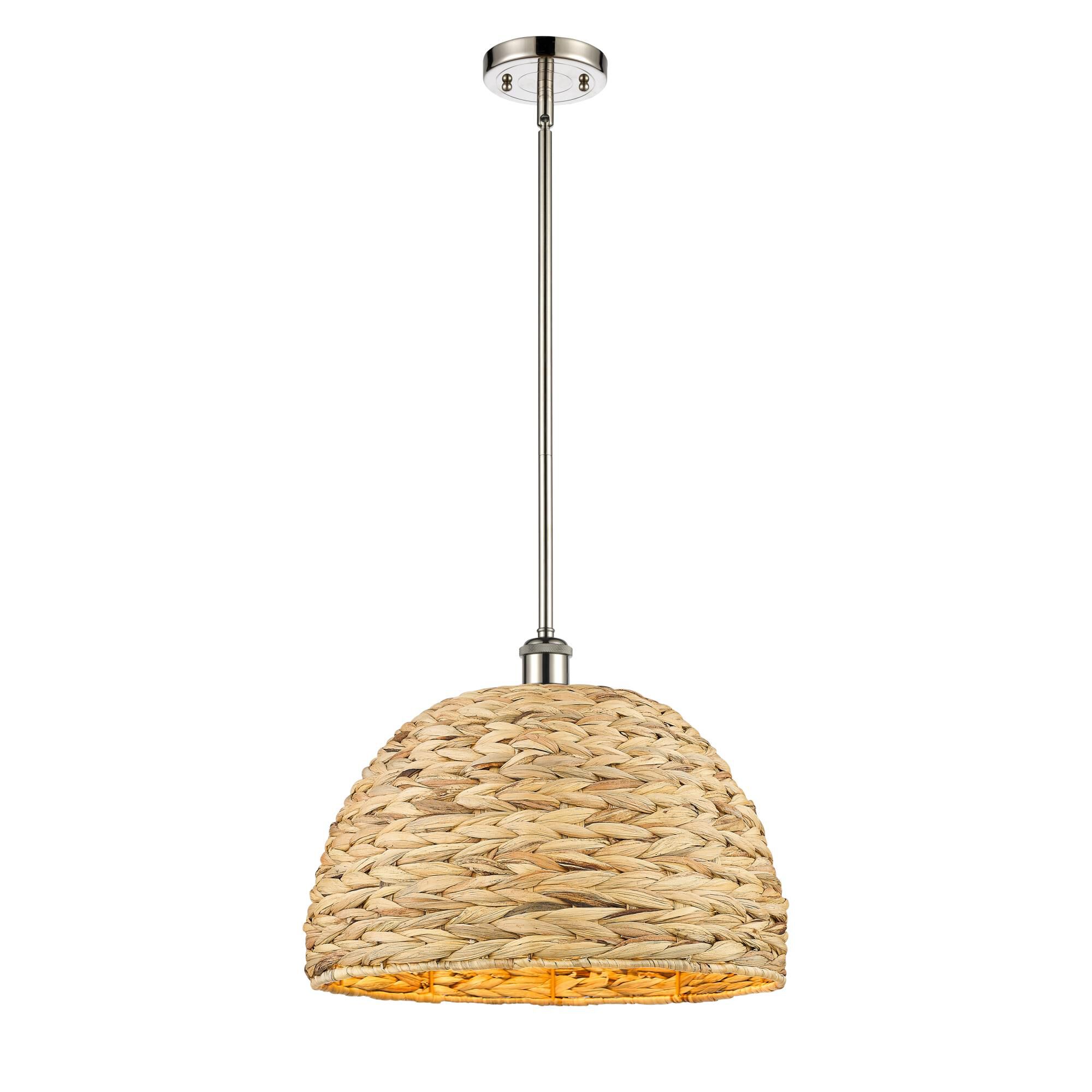 Bruno Marashlian Woven Rattan 16 Inch Large Pendant by Innovations Lighting