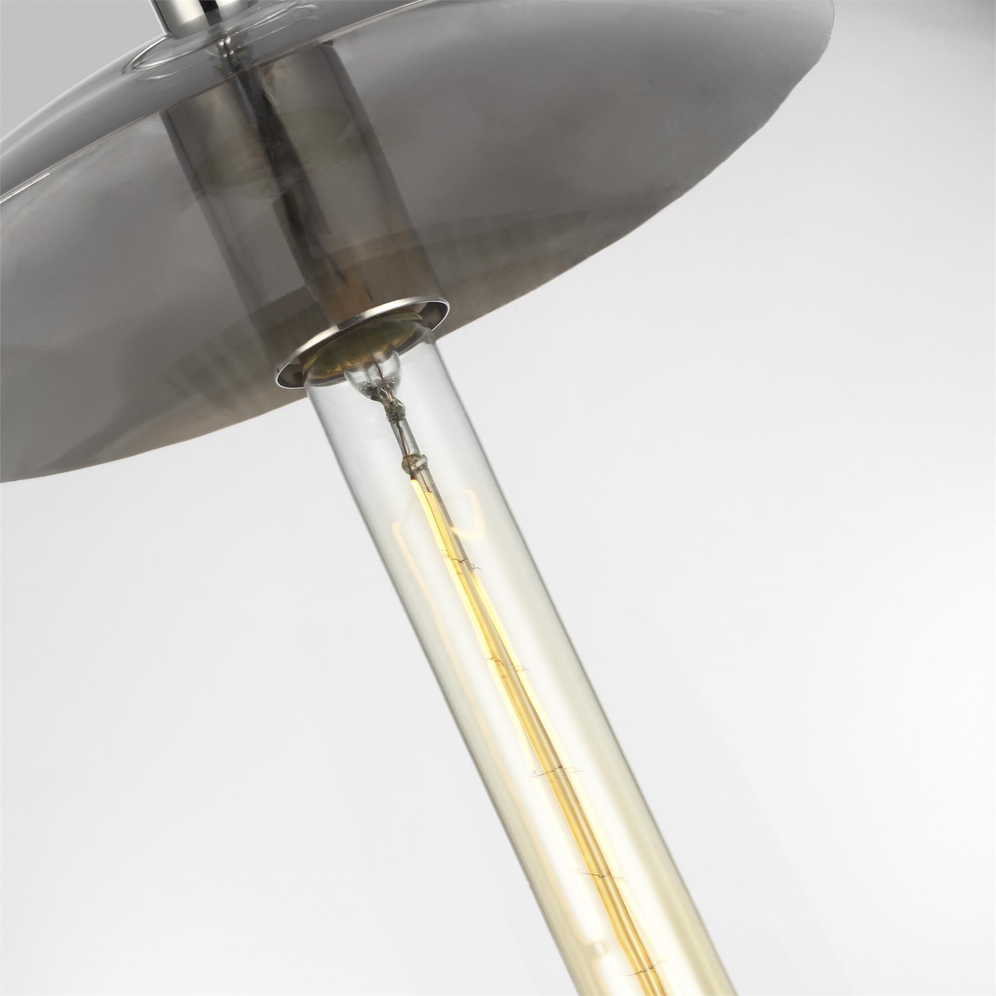 Shown in Polished Nickel finish and Clear glass