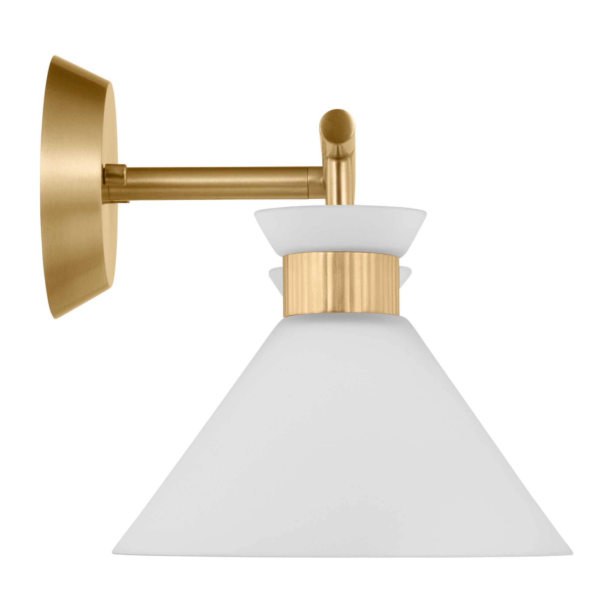 Shown in Satin Brass finish and Etched White Glass s shade