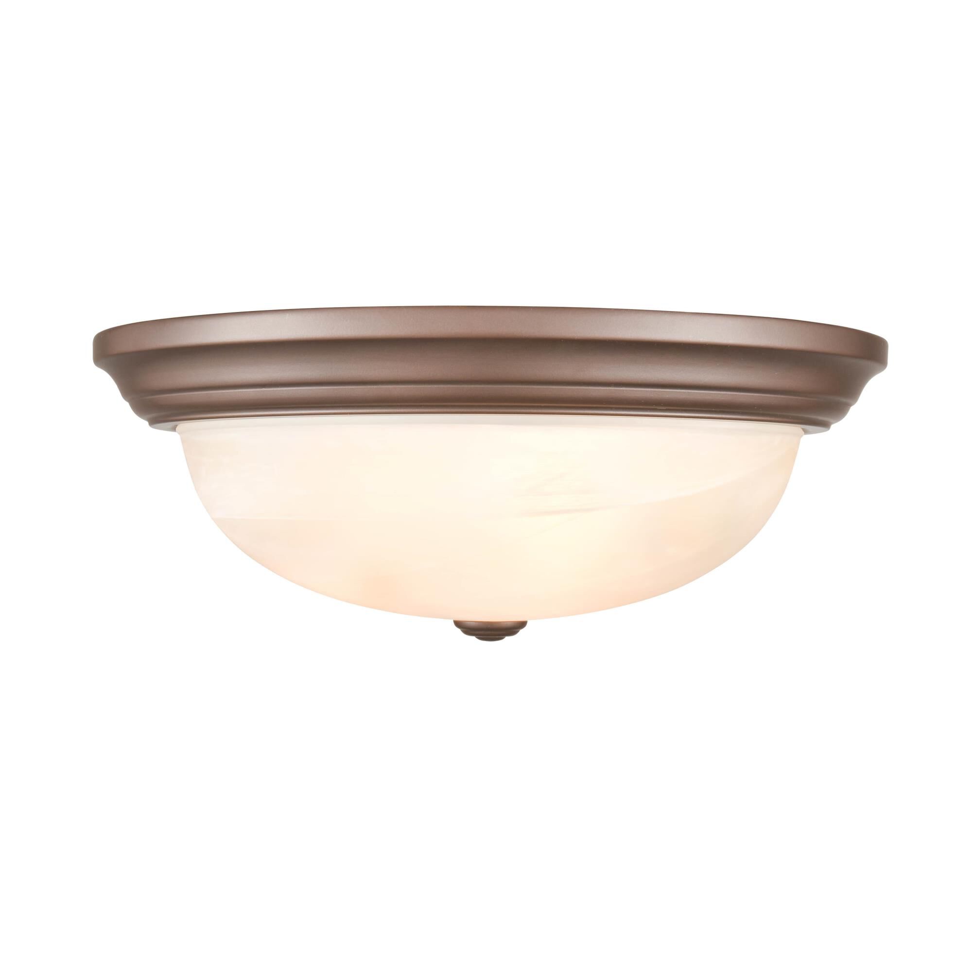 Shown in Bronze finish and Faux Alabaster glass