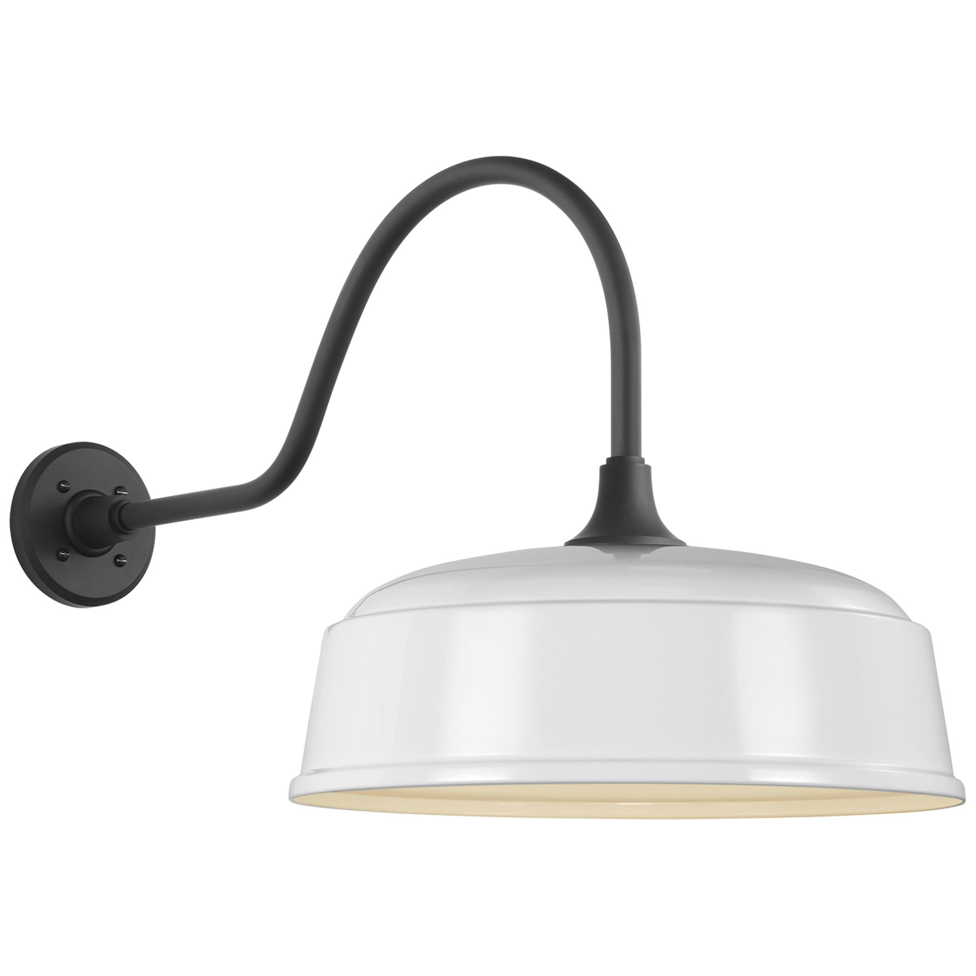 Shown in Matte Black finish and White shade
