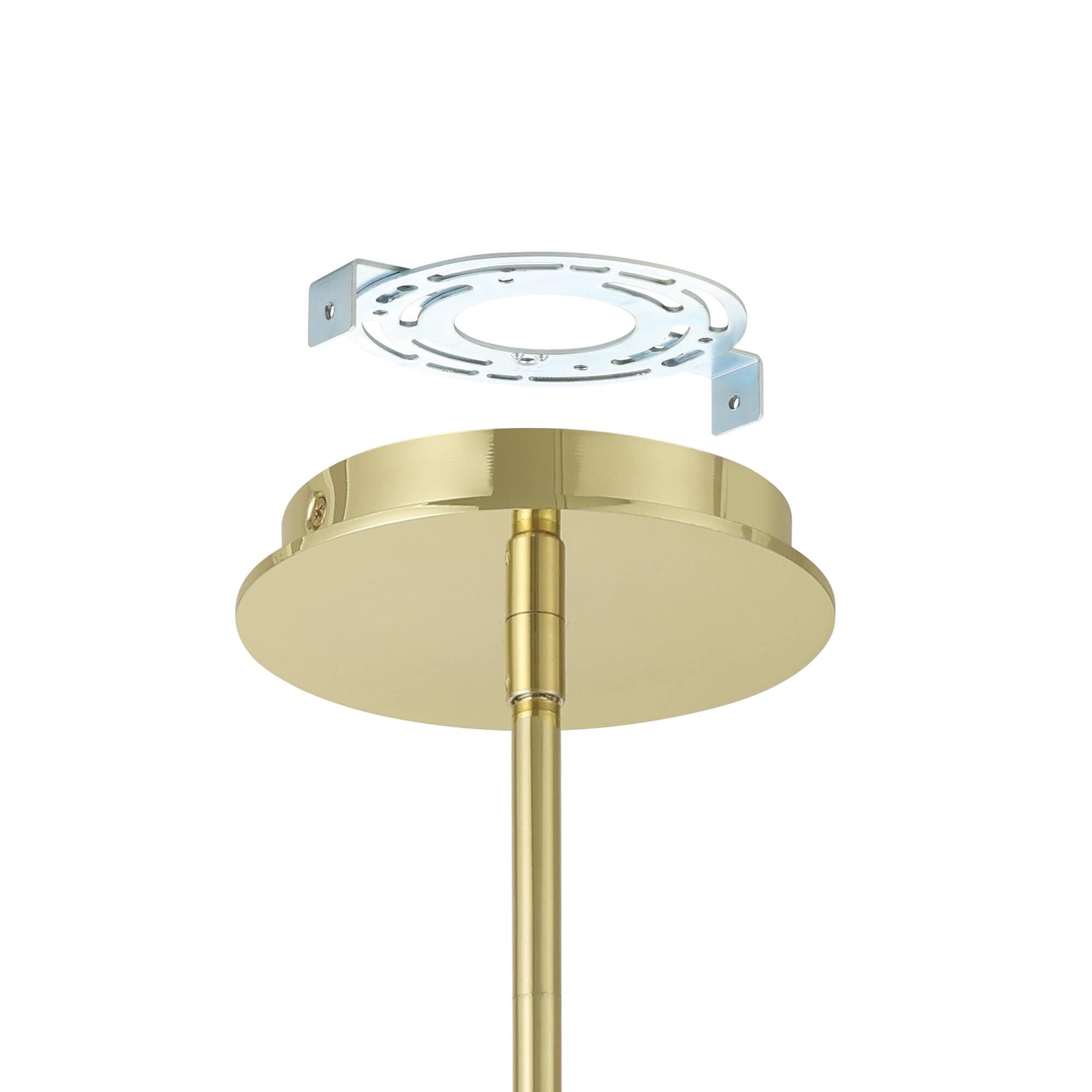 Shown in Polished Brass finish and Opal Ribbed glass