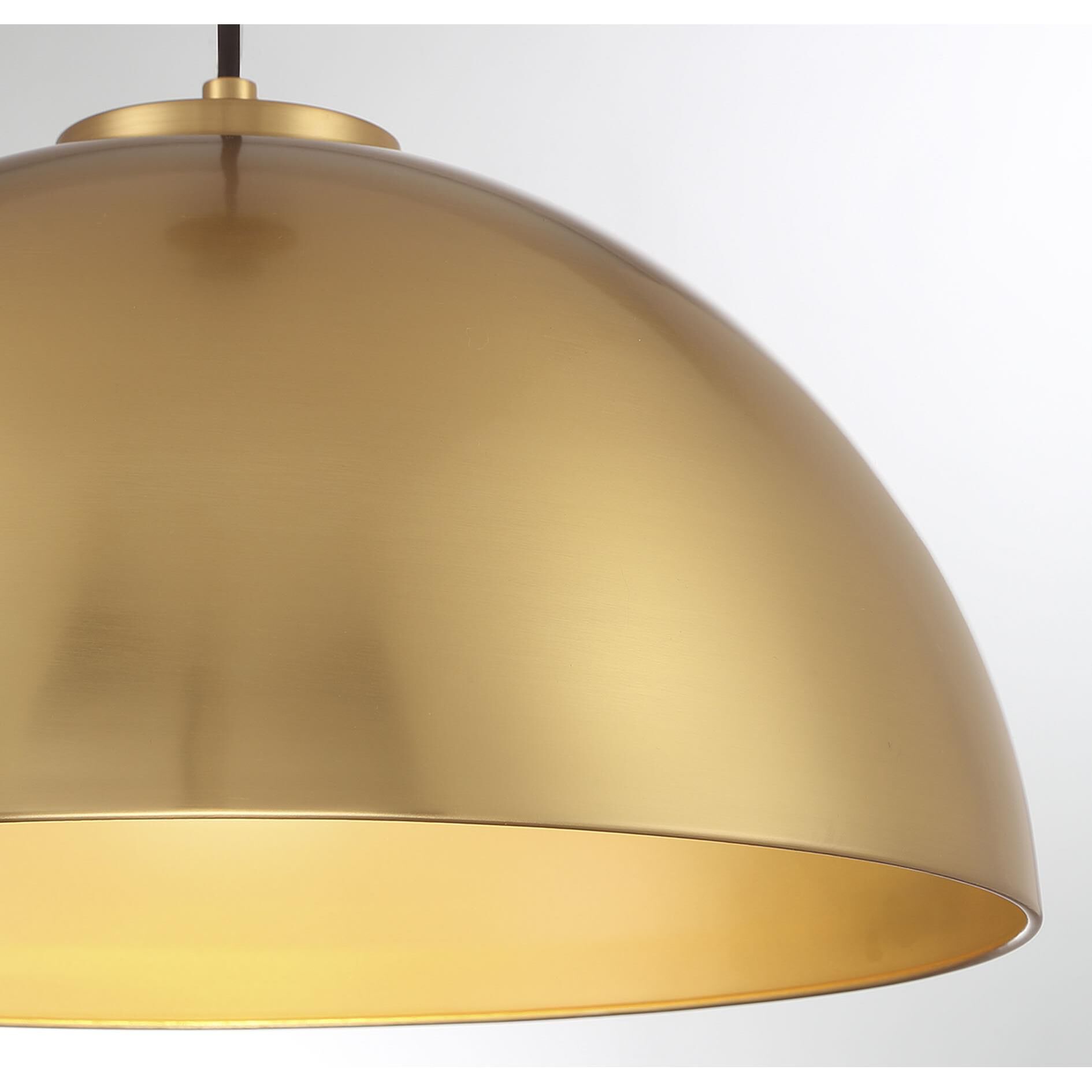 Shown in Natural Brass finish and Metal shade