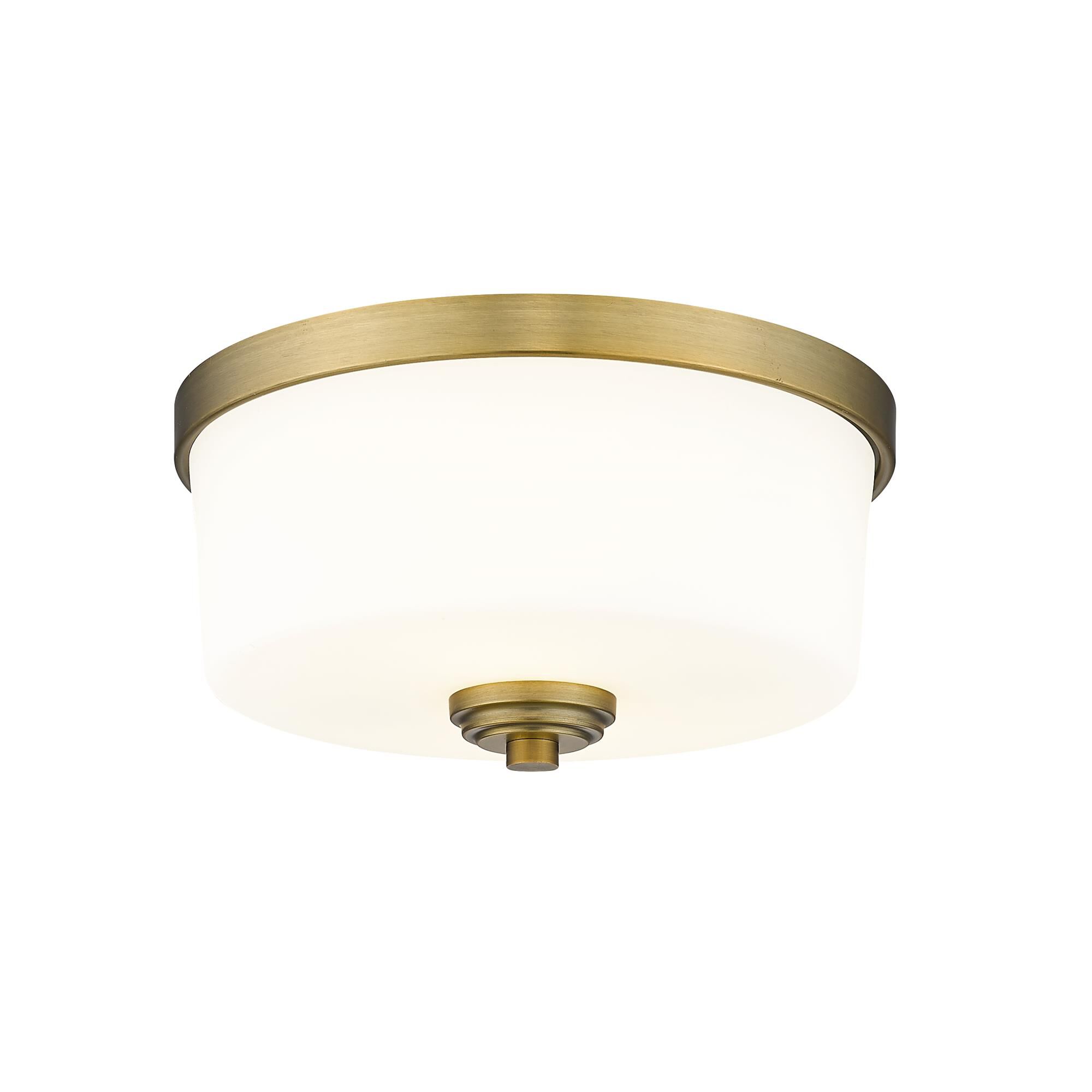 Shown in Heritage Brass finish and Glass shade