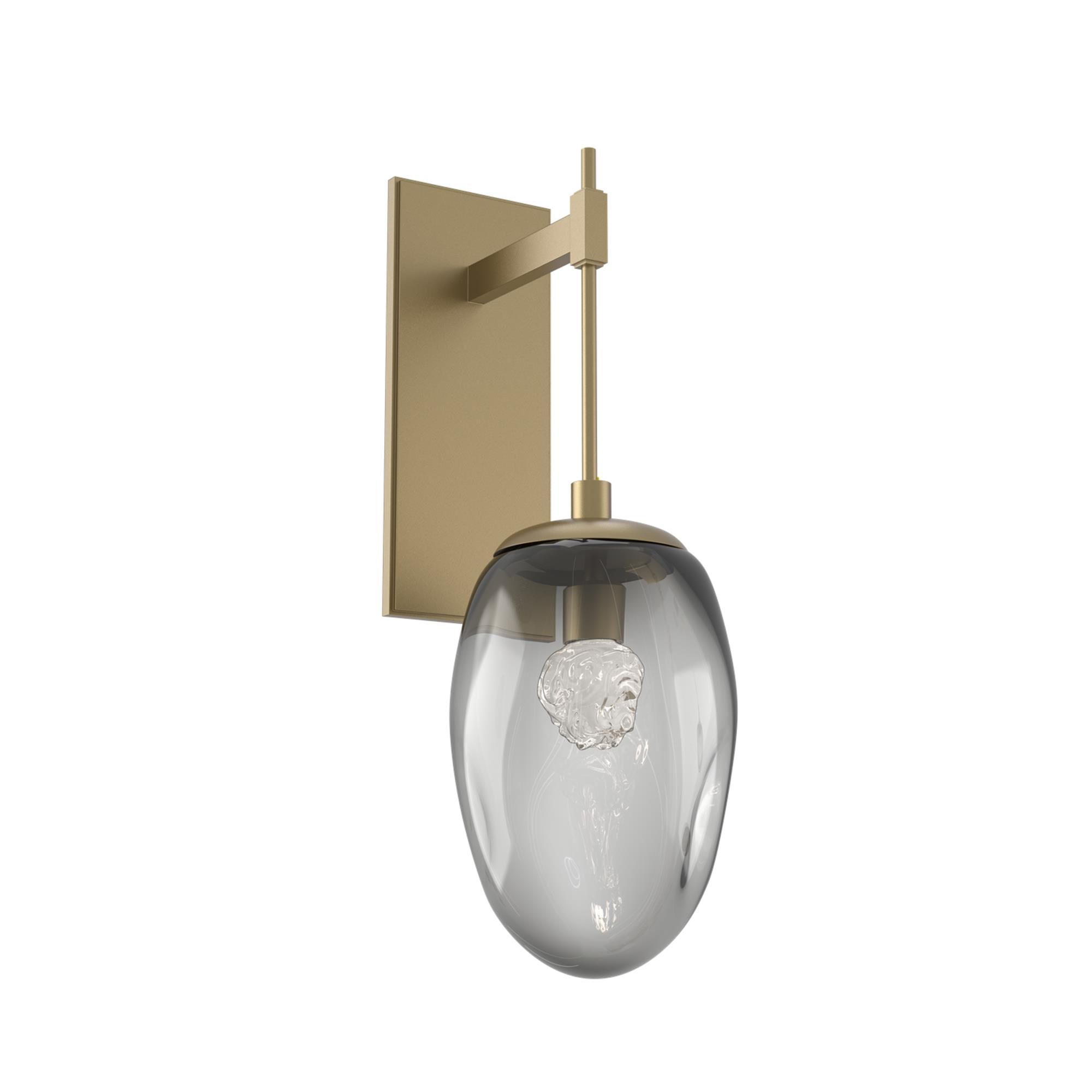 Shown in Gilded Brass finish and Smoke Floret glass