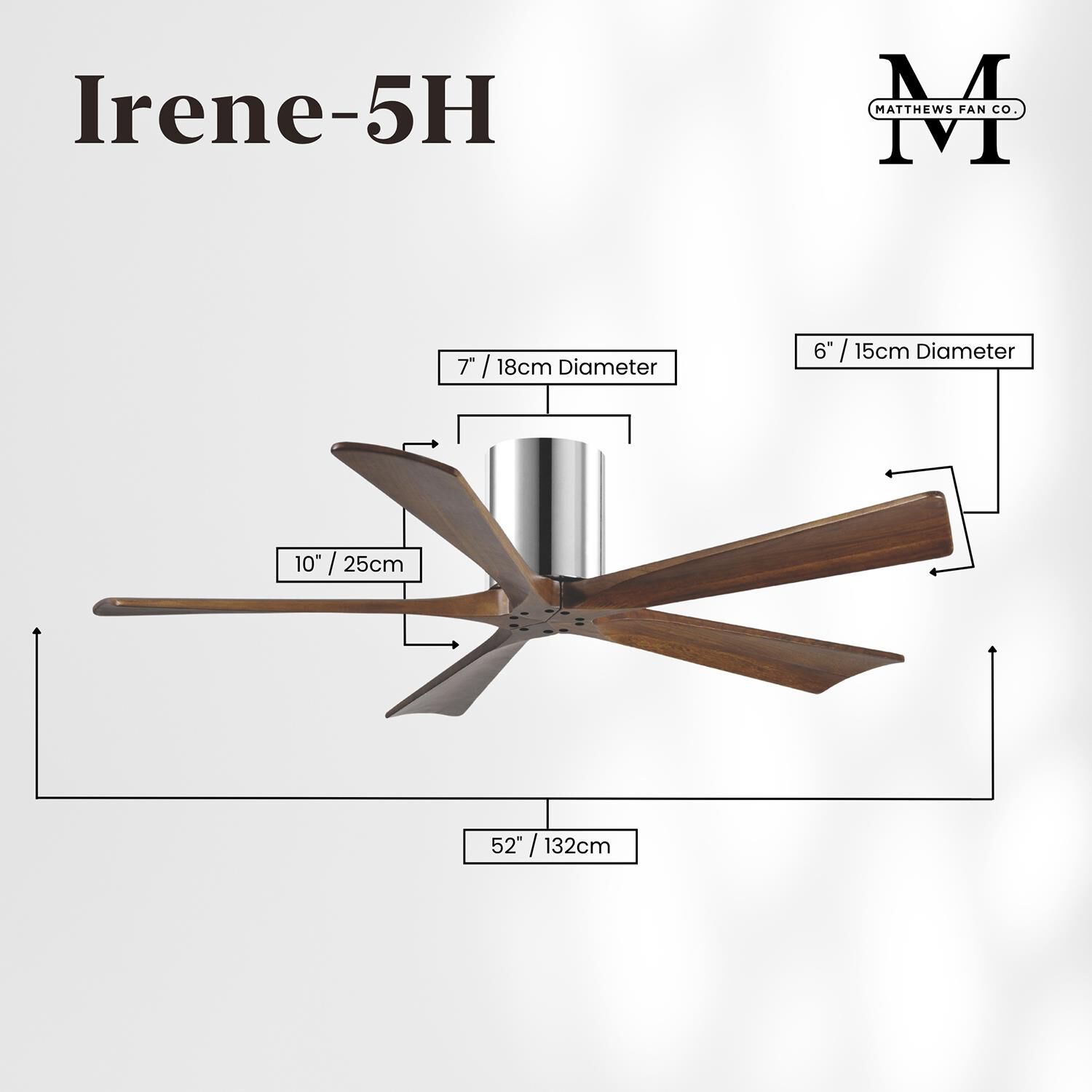 Irene 52 Inch Flush Mount Fan by Matthews Fan Company