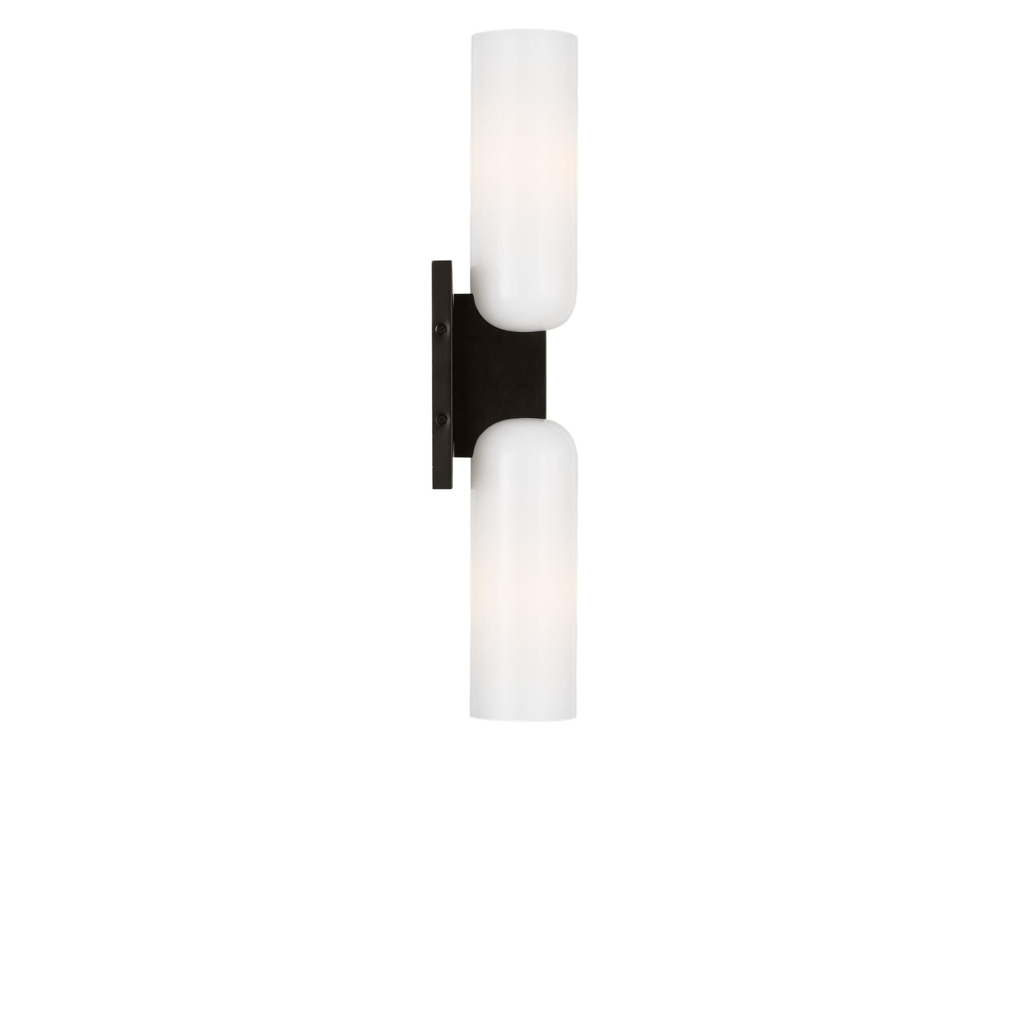 Shown in Aged Iron finish and Milk glass