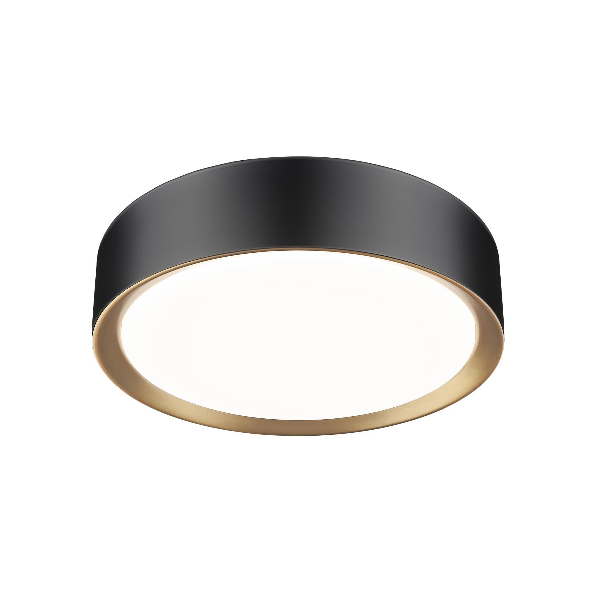 Shown in Matte Black And Modern Gold finish and Frosted glass and Frosted shade