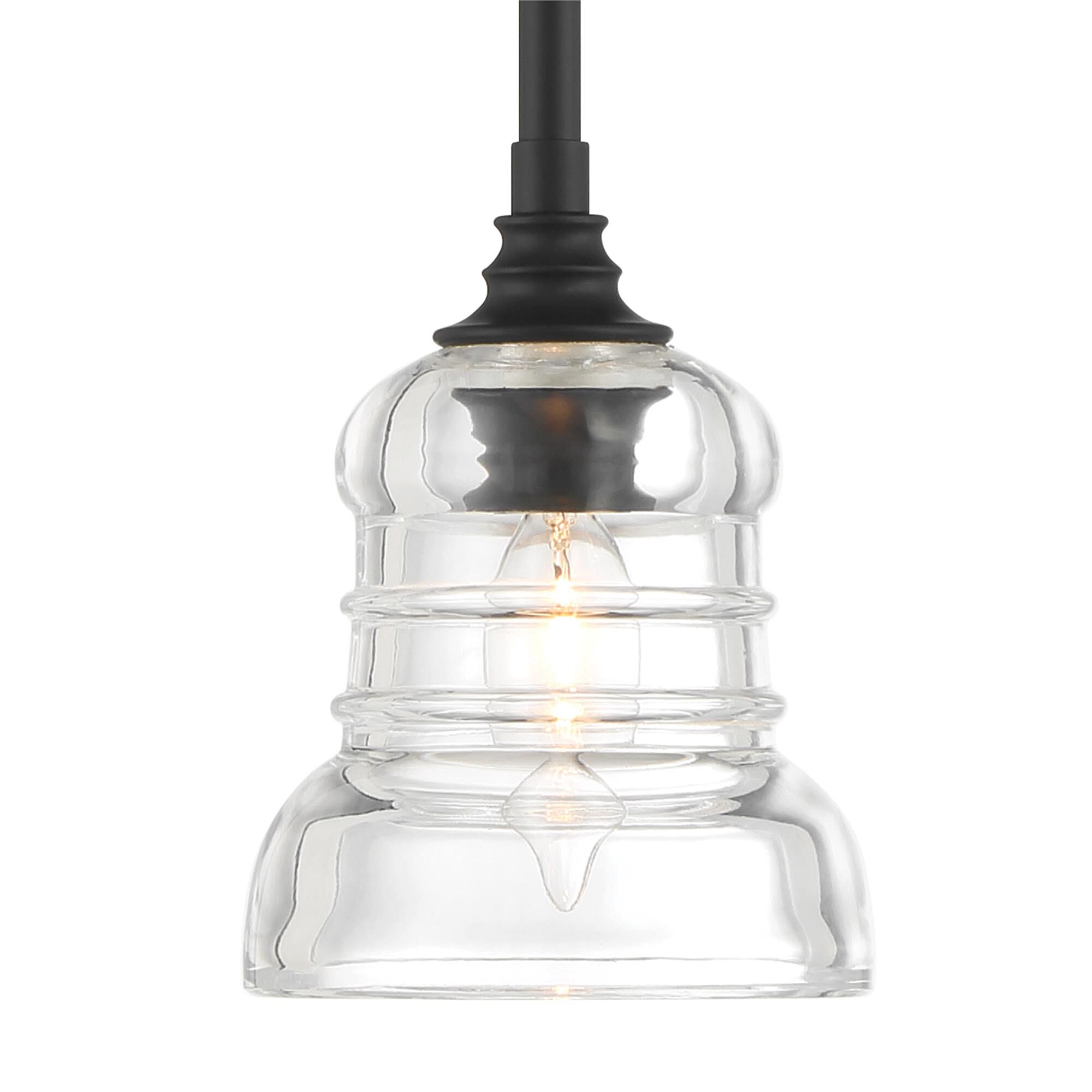 Shown in Matte Black finish and Clear glass