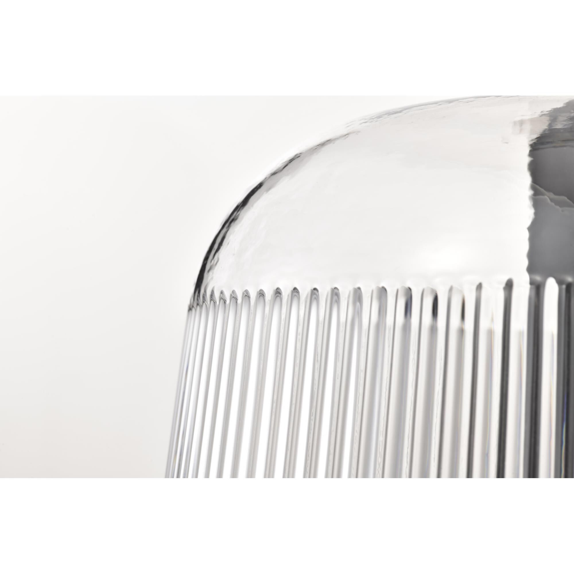 Shown in Matte Black finish and Clear Ribbed glass