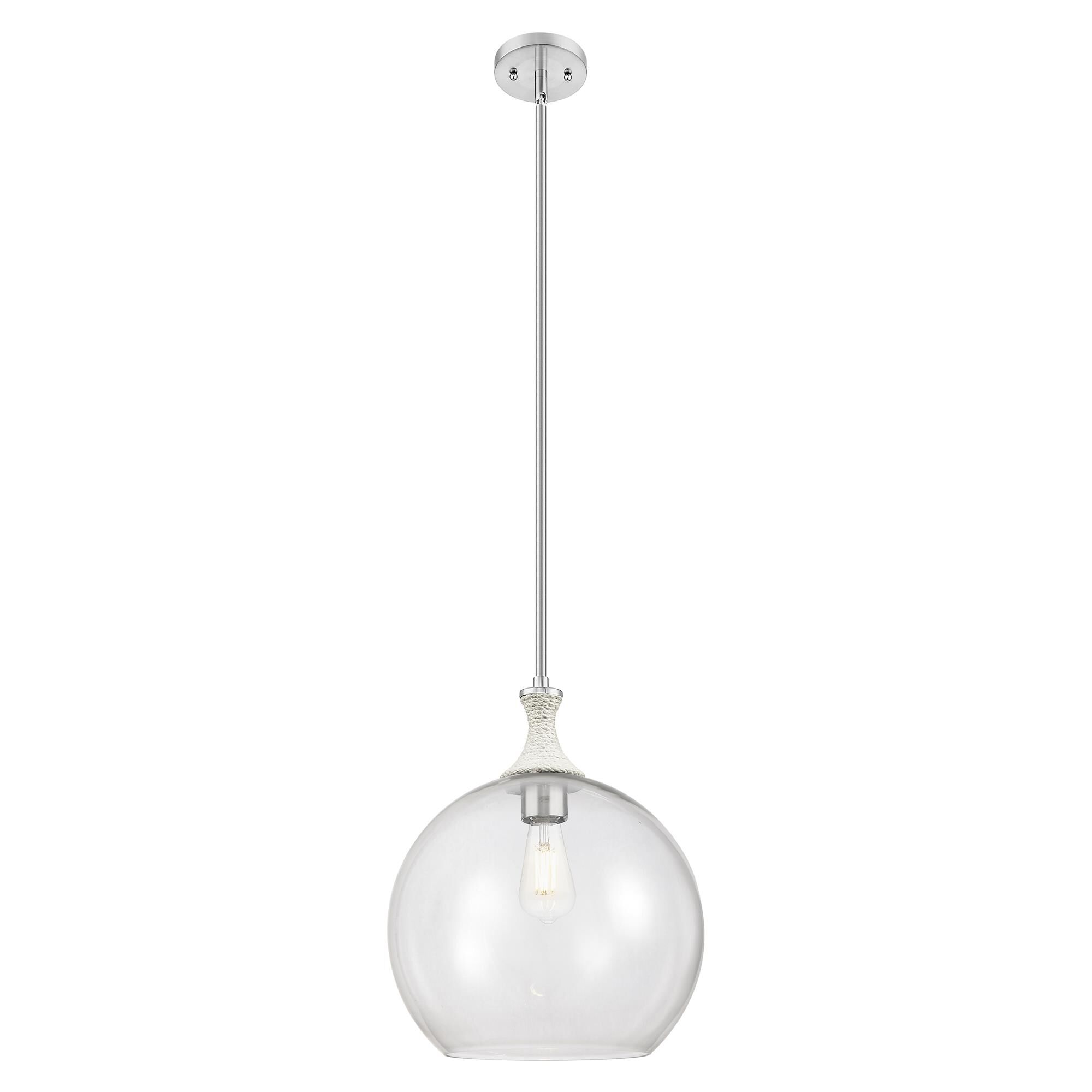 Shown in Satin Nickel finish and Clear glass