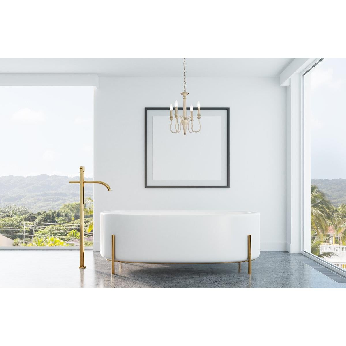 Flynx 14 Inch 4 Light Mini Chandelier by Elegant Lighting