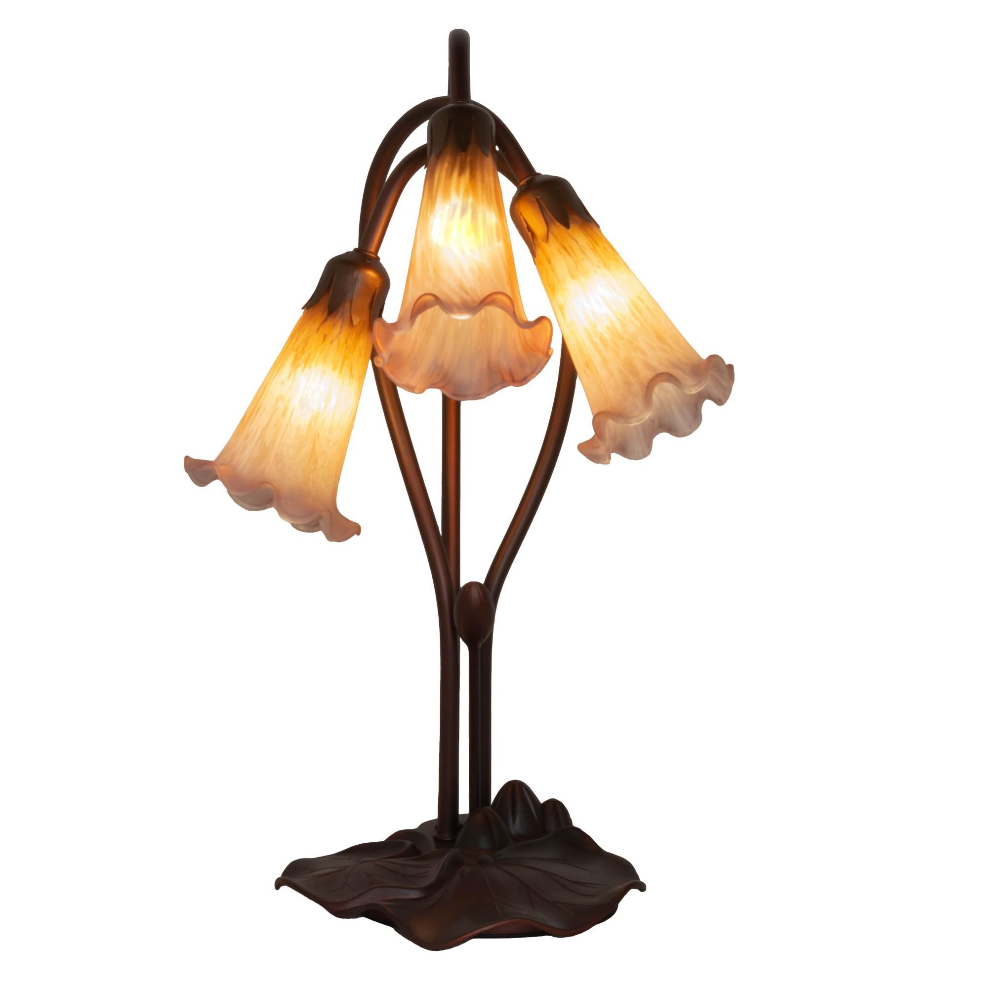 Amber And Purple Pond Lily 16 Inch Accent Lamp by Meyda Lighting