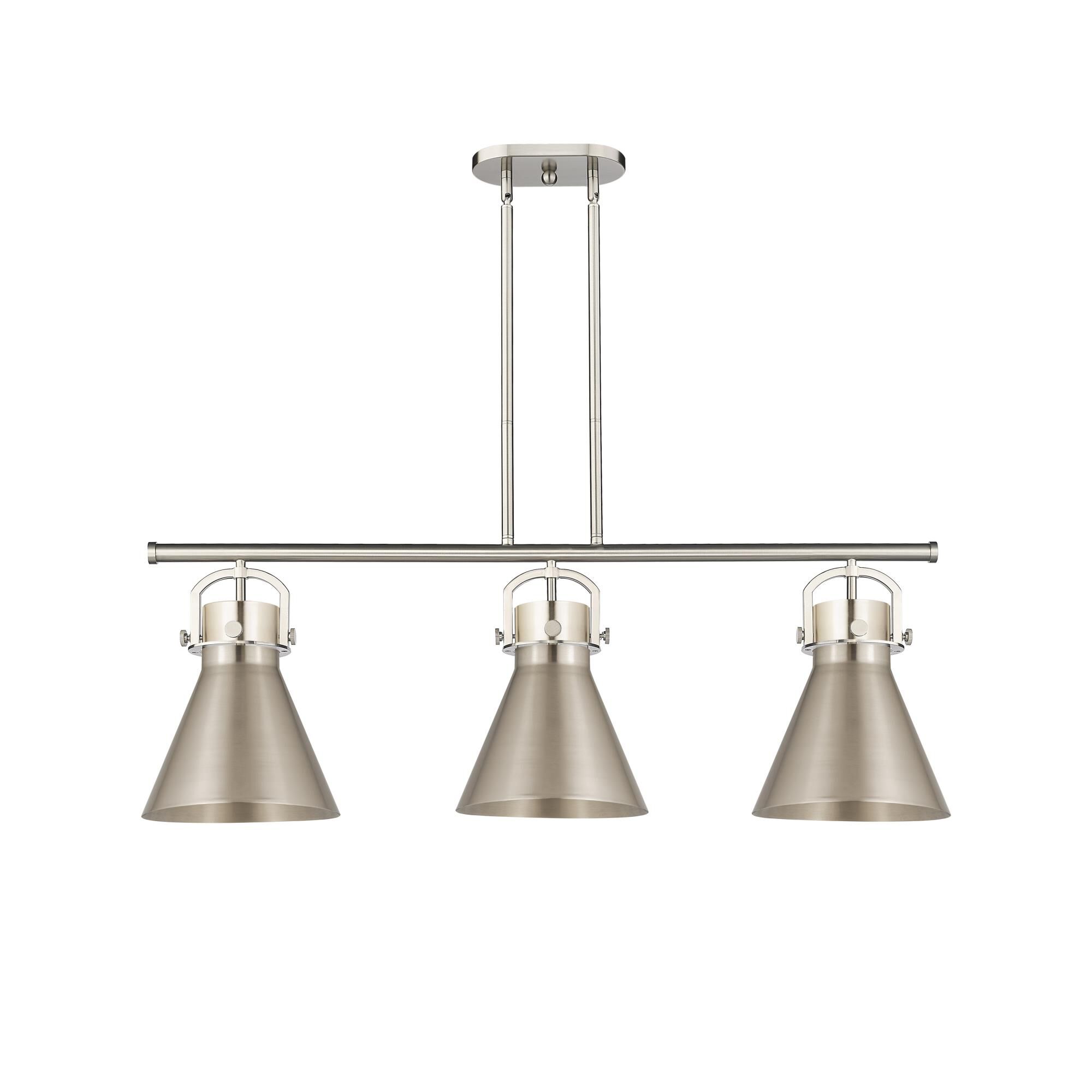Shown in Satin Nickel finish and Satin Nickel shade