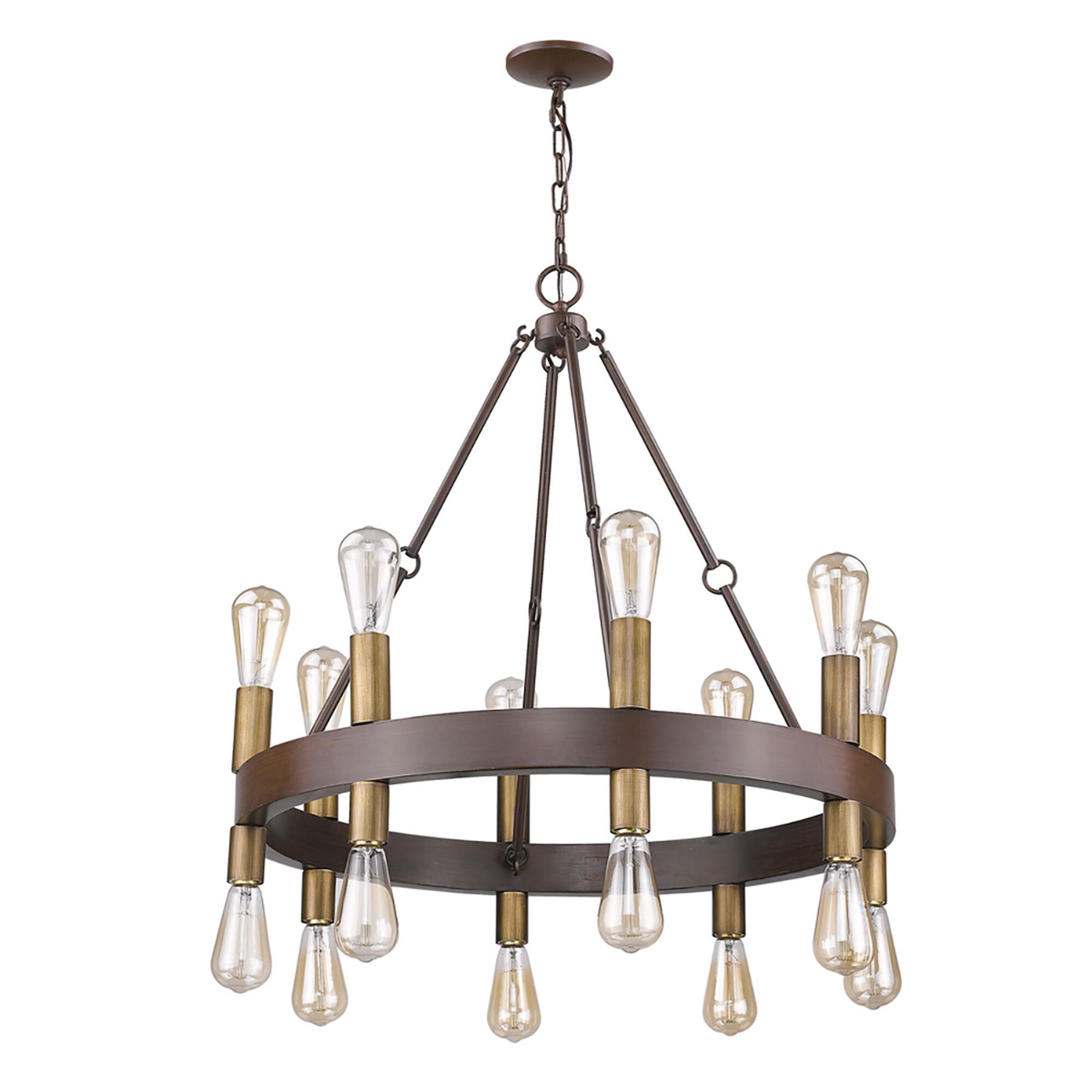 Shown in Faux Wood Finish finish and -- glass and -- shade