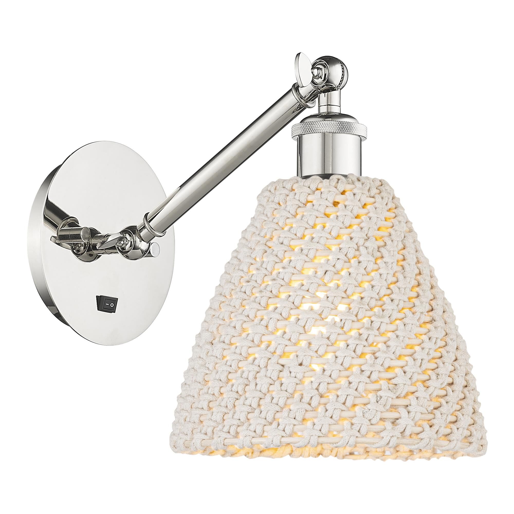 Shown in Polished Nickel finish and Natural shade