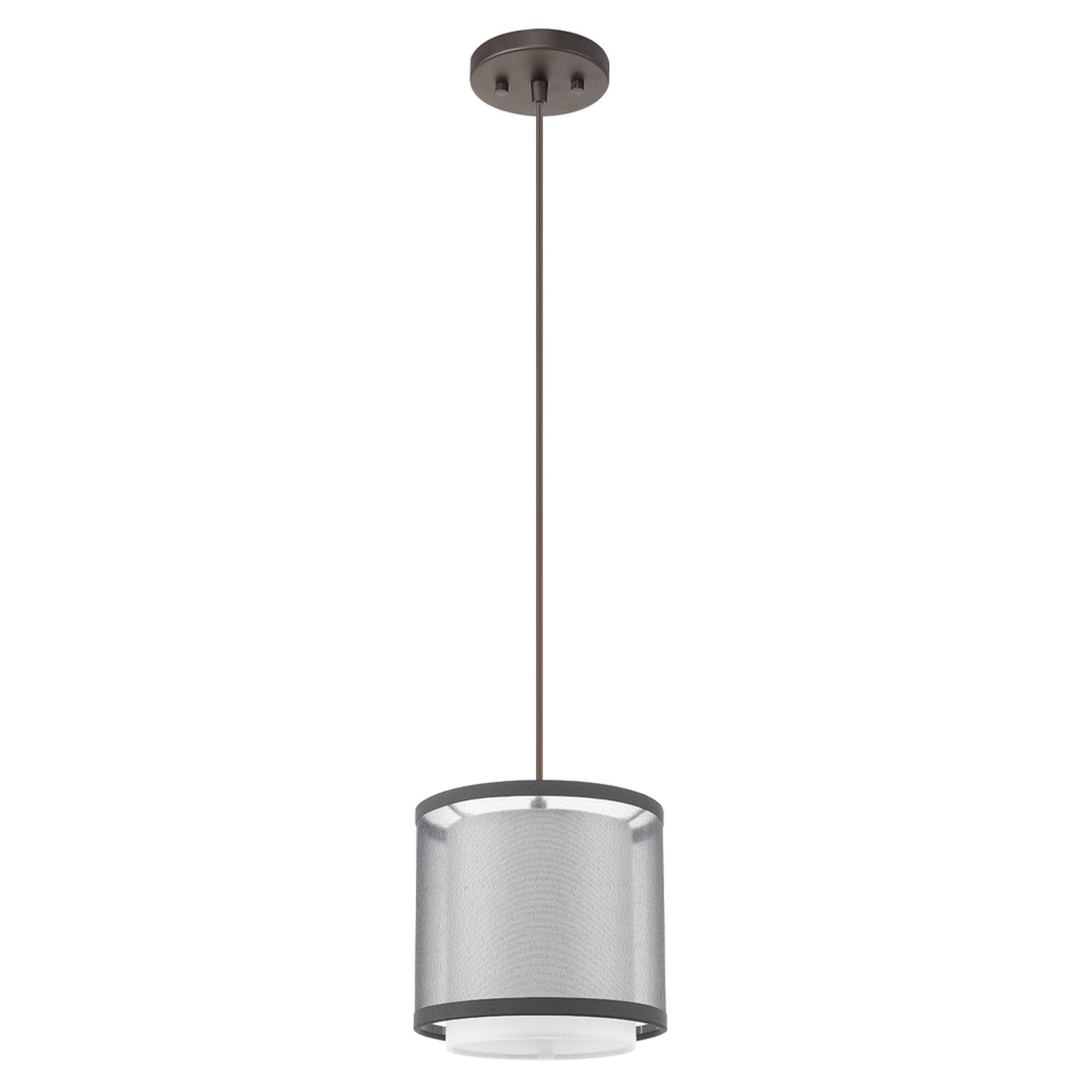 Shown in Antique Bronze finish and Smoke Gray glass and Smoke Gray Shantung Two Tier shade