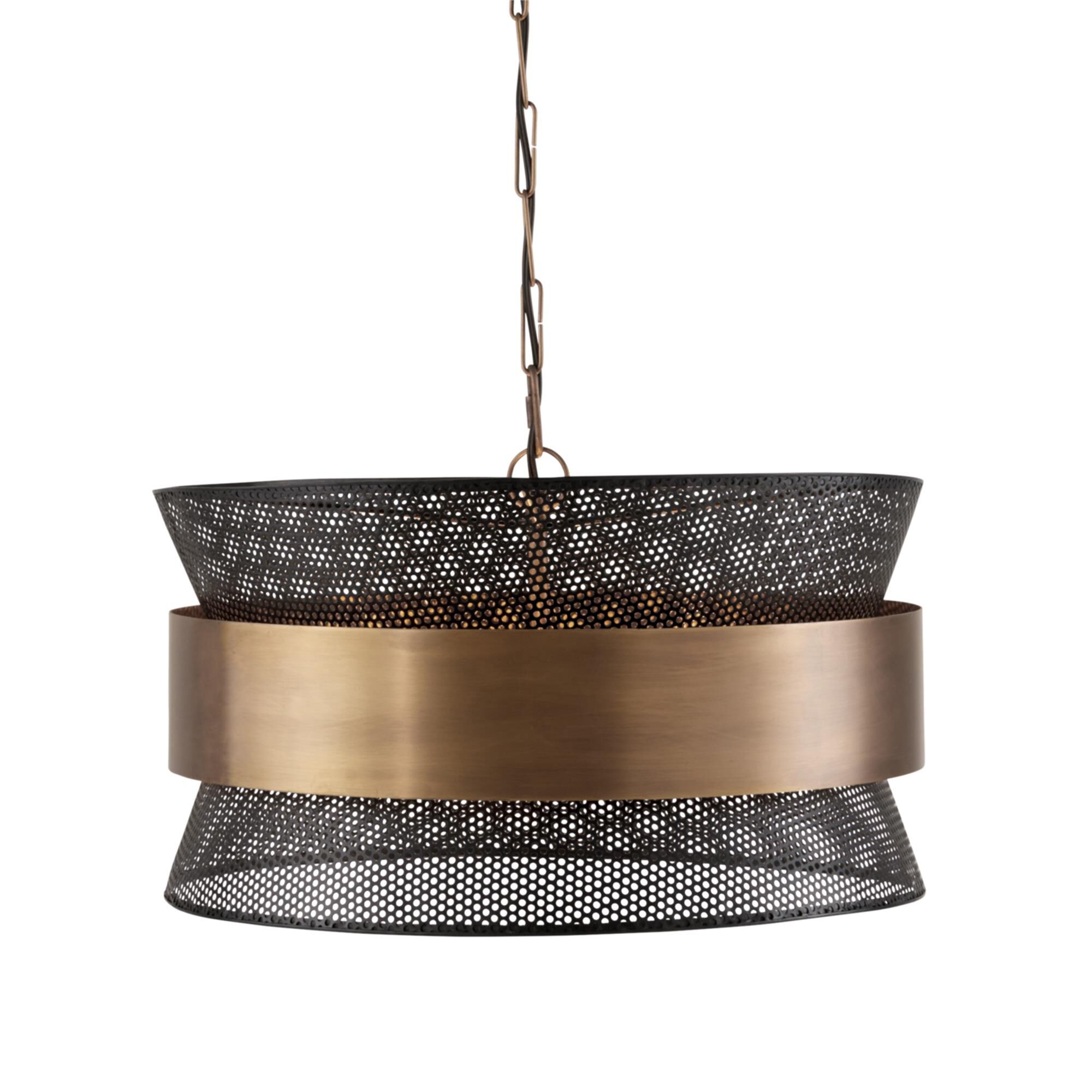 Shown in Patinaed Brass And Black finish