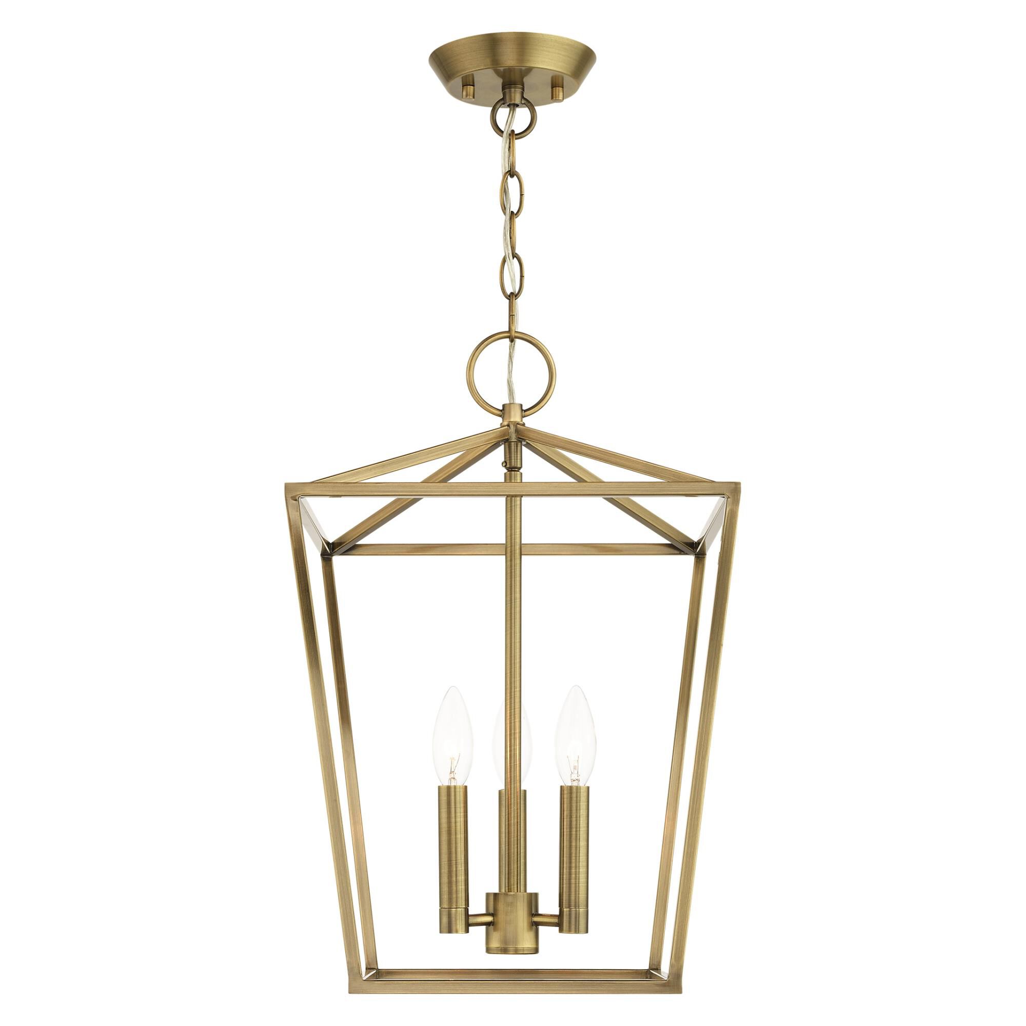 Shown in Antique Brass finish and Antique Brass Metal Shade glass and Antique Brass Metal shade