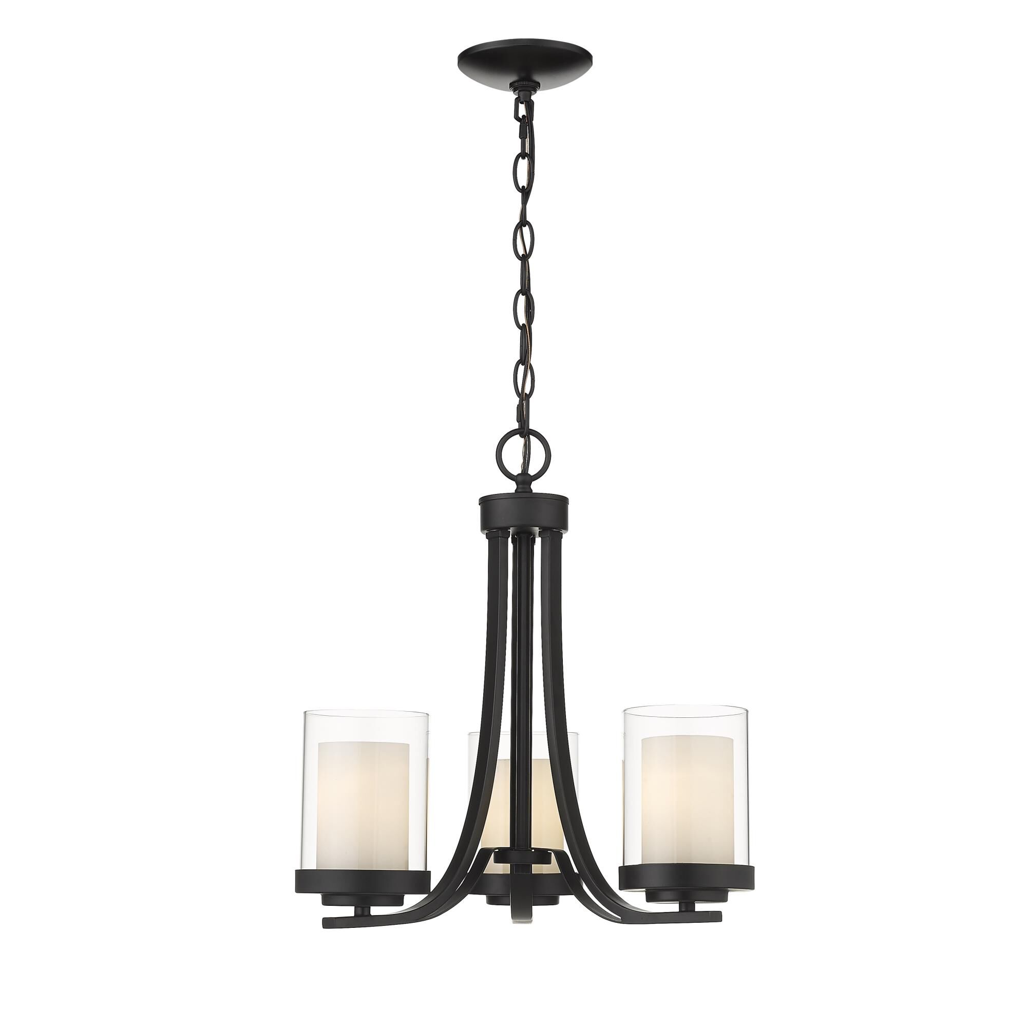 Shown in Matte Black finish and Glass shade