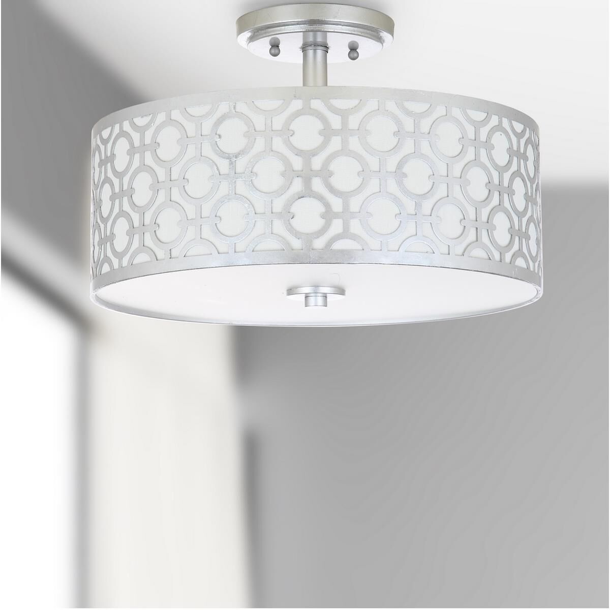 Vera Chain-Link 15 Inch 3 Light Semi Flush Mount by Safavieh