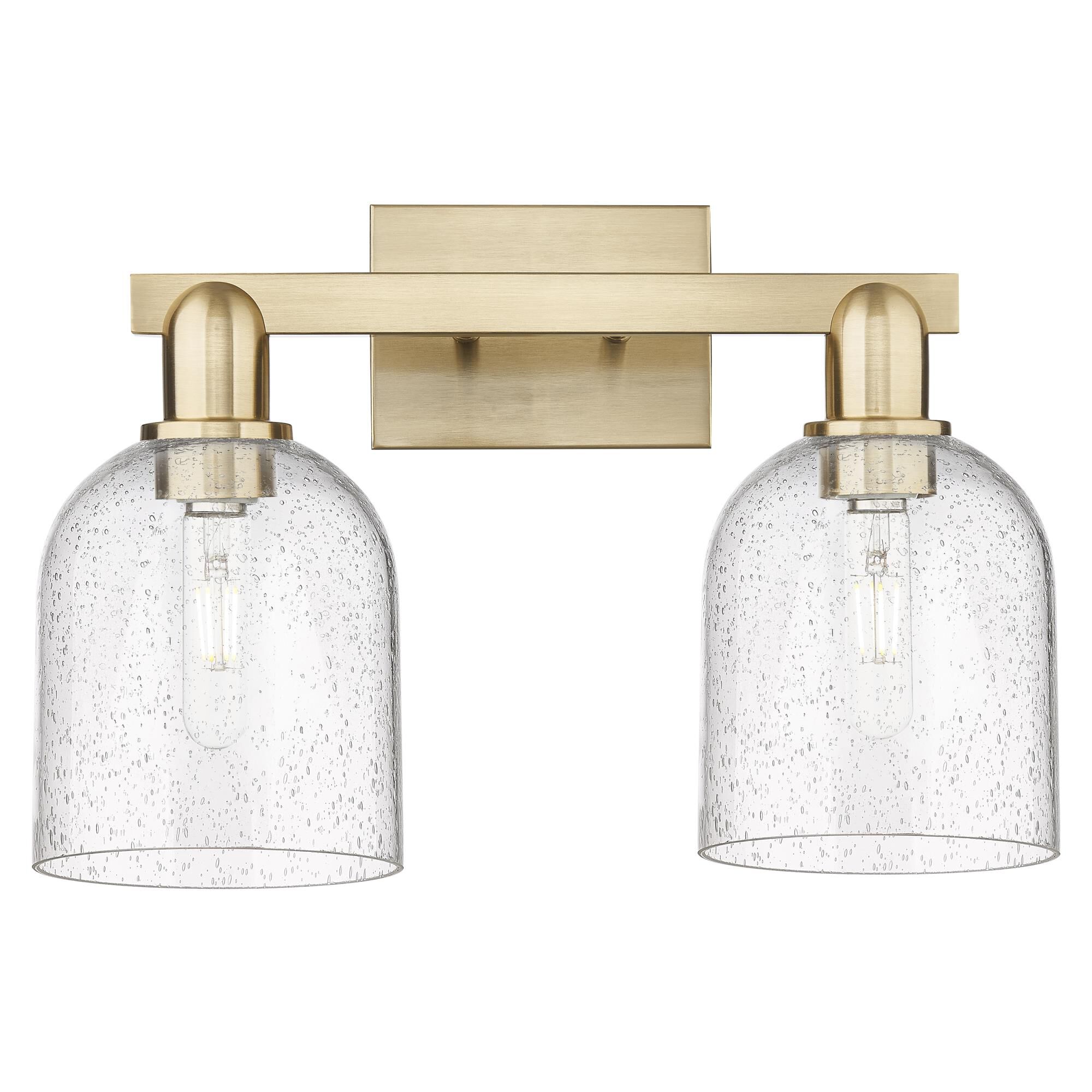 Shown in Champagne Bronze finish and Seedy glass