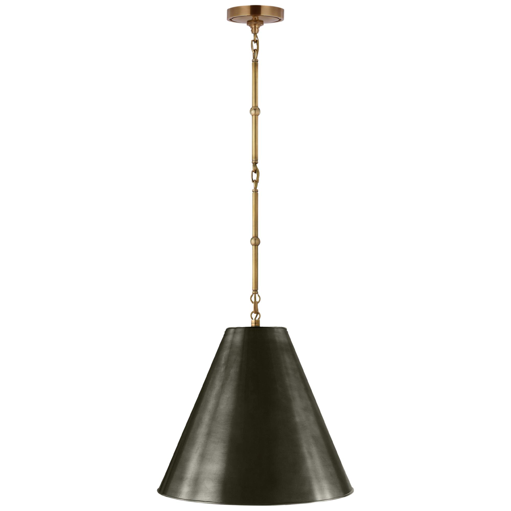 Shown in Hand-Rubbed Antique Brass finish and Bronze shade