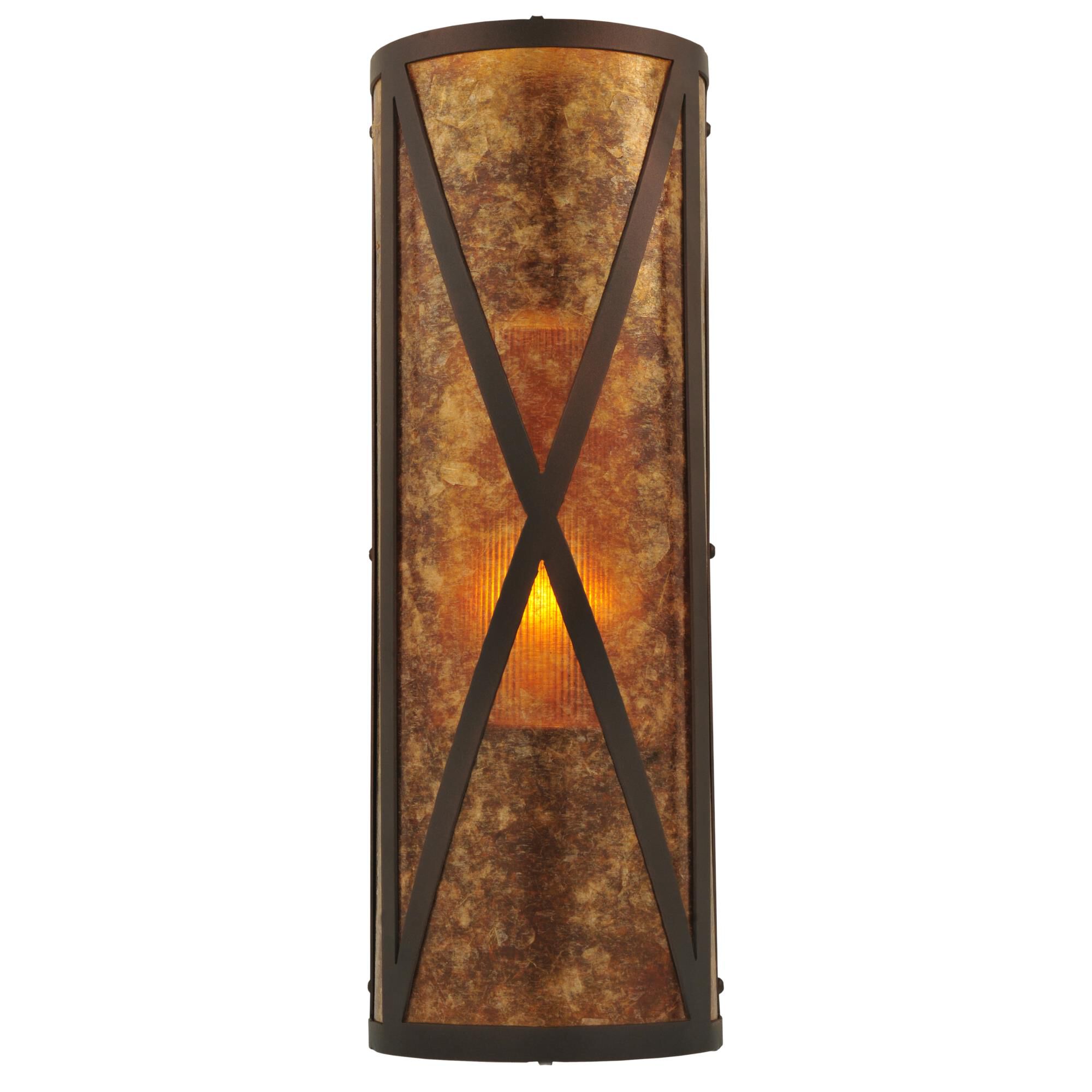 Amber Mica Diamond Mission 18 Inch Wall Sconce by Meyda Lighting