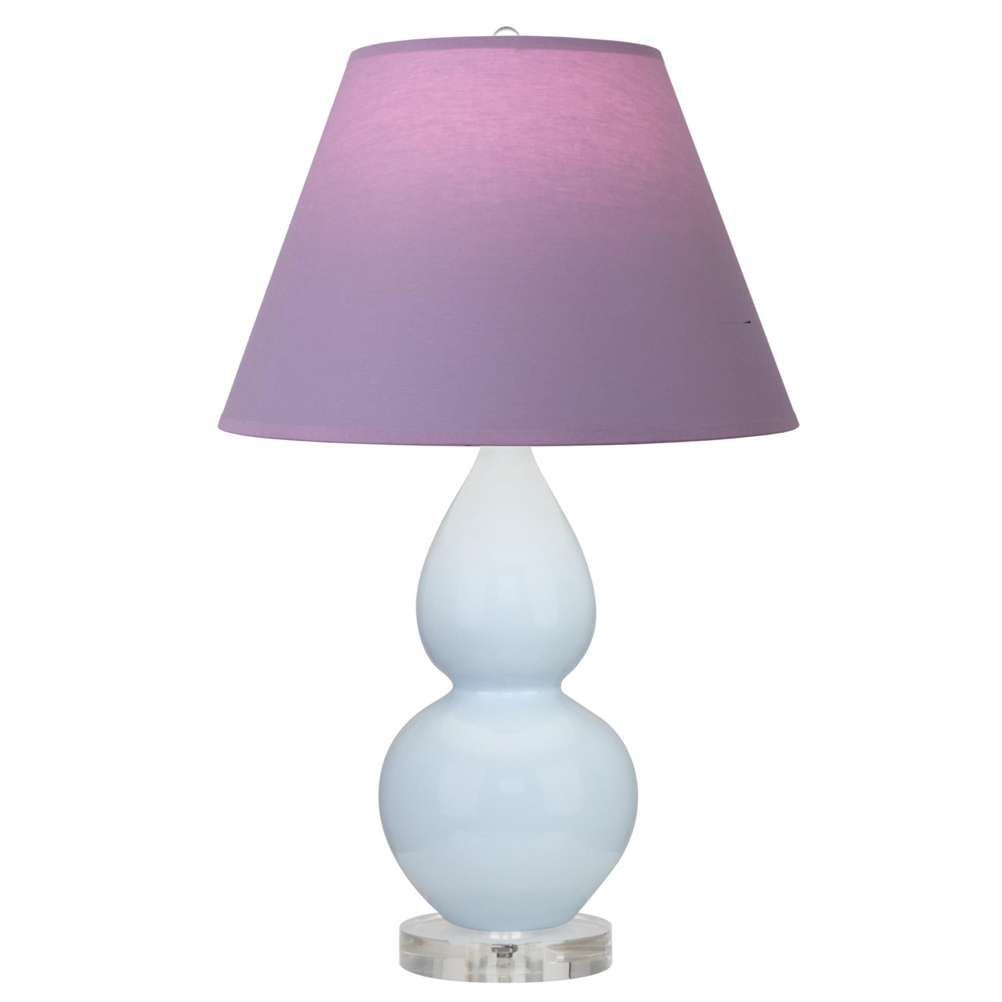 Shown in Baby Blue finish and Lavender and Plum shade and Lucite accent