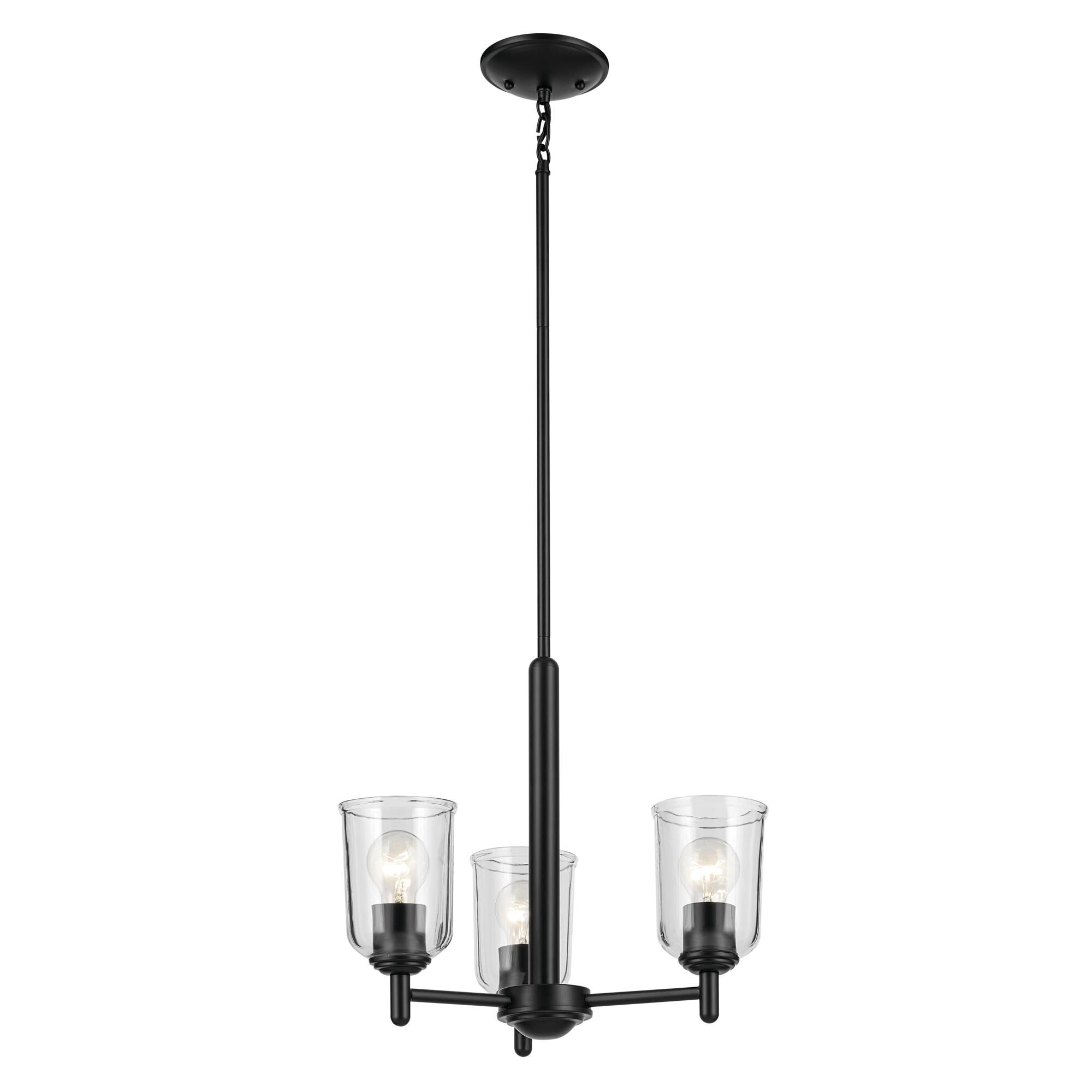 Shown in Black finish and Clear glass