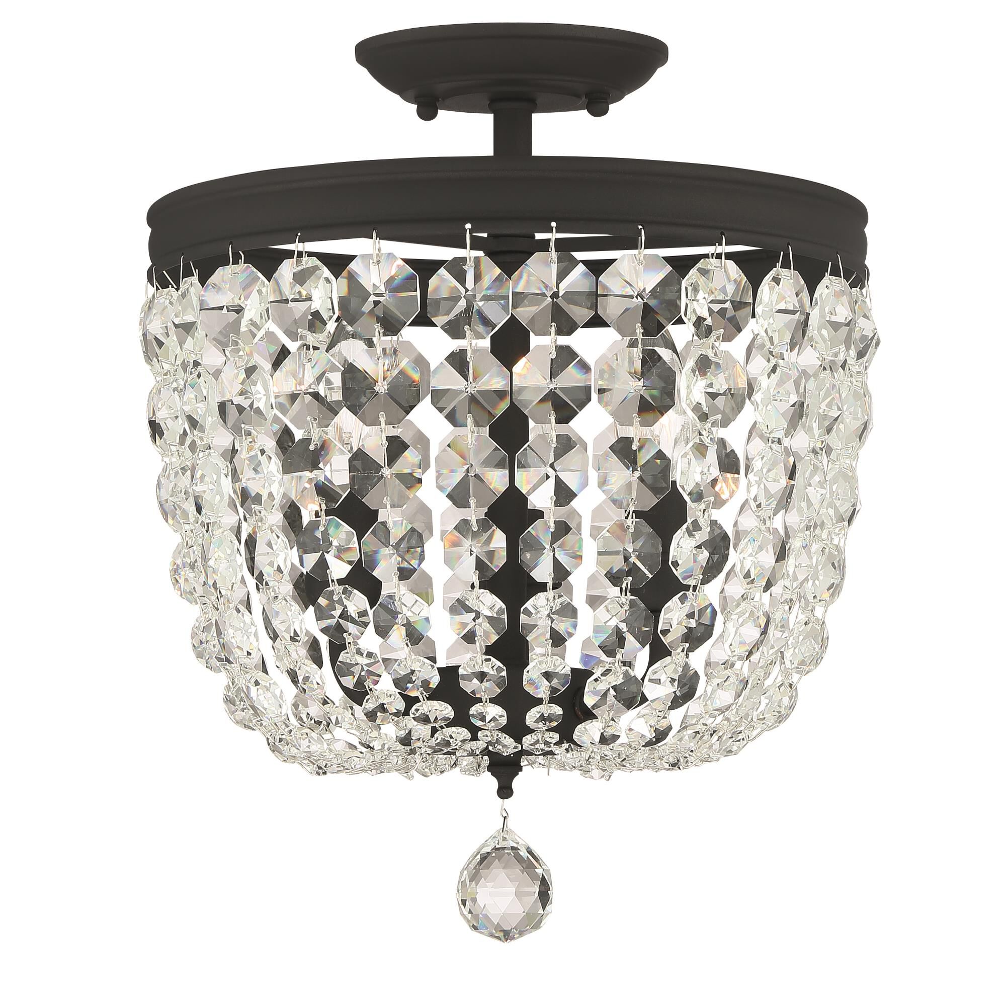 Shown in Black Forged finish and Clear Hand Cut crystal