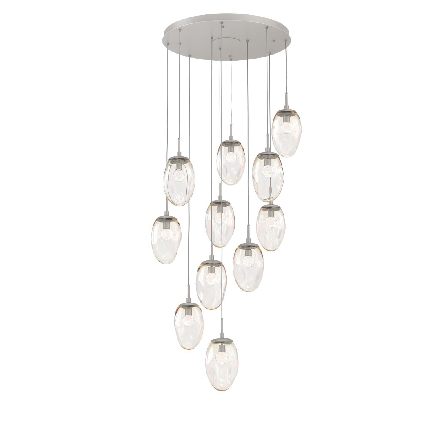 Shown in Metallic Beige Silver finish and Floret Inner Amber Outer glass