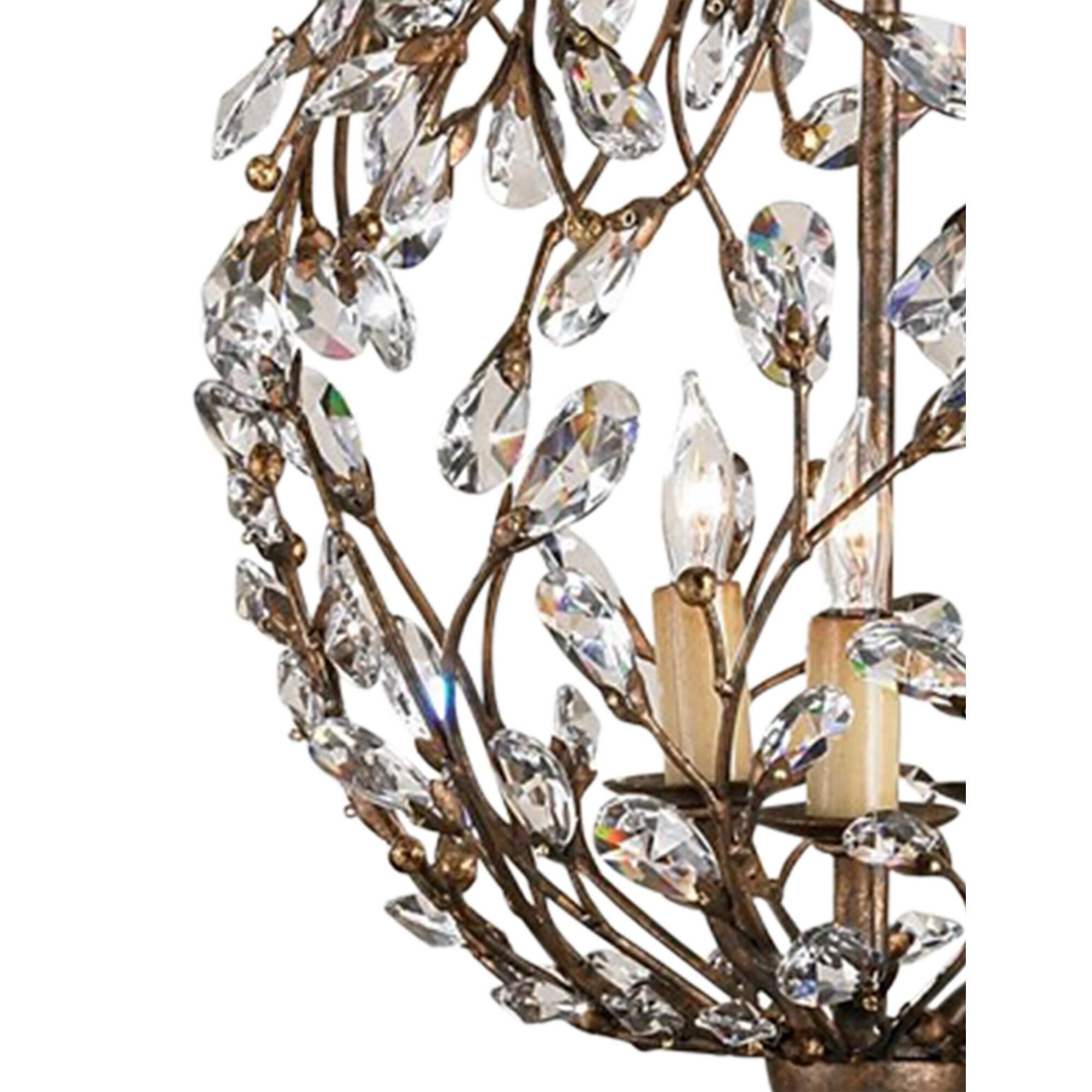 Ctrystal Bud 13 Inch 3 Light Mini Chandelier by Currey and Company