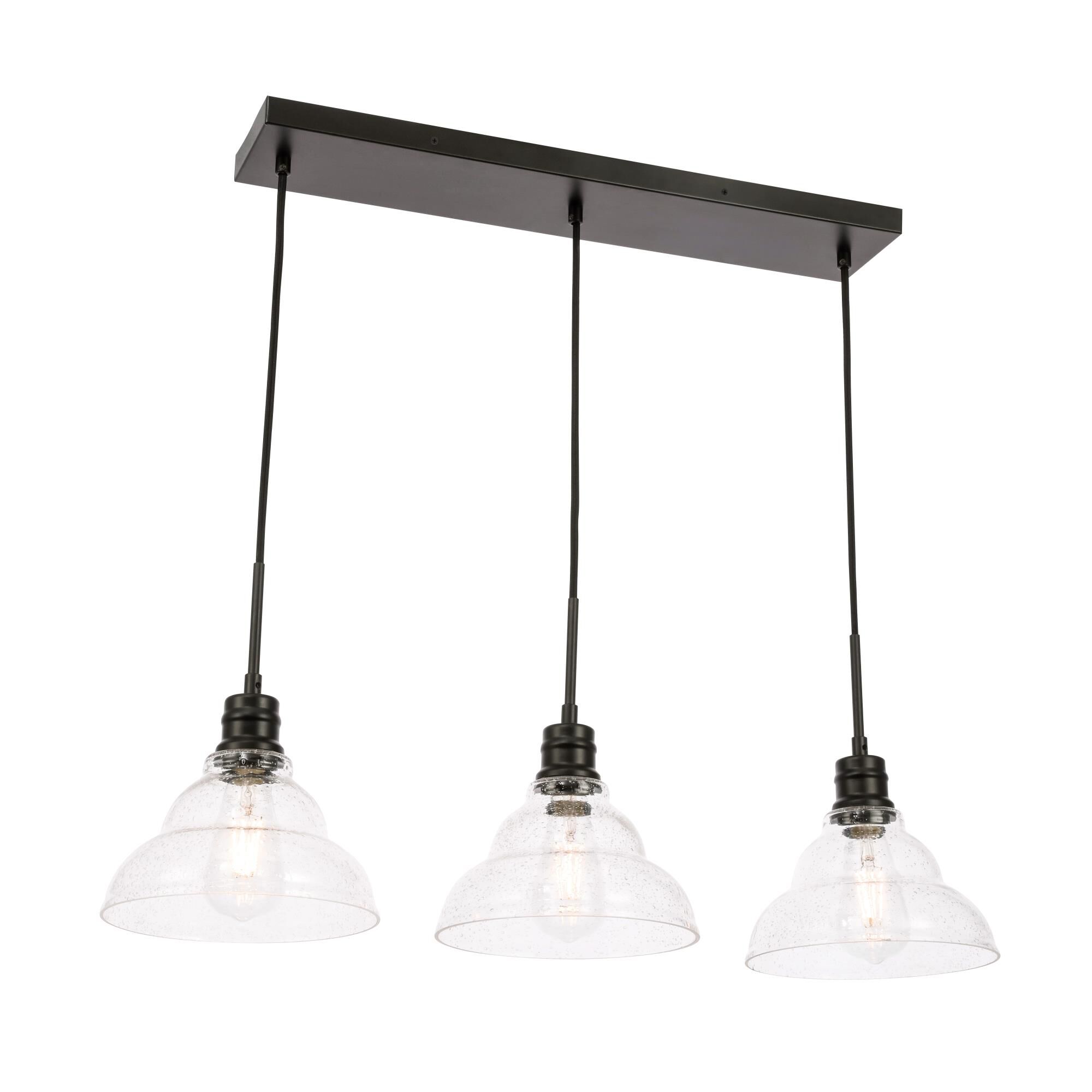 Clive 34 Inch 3 Light Linear Suspension Light by Elegant Lighting