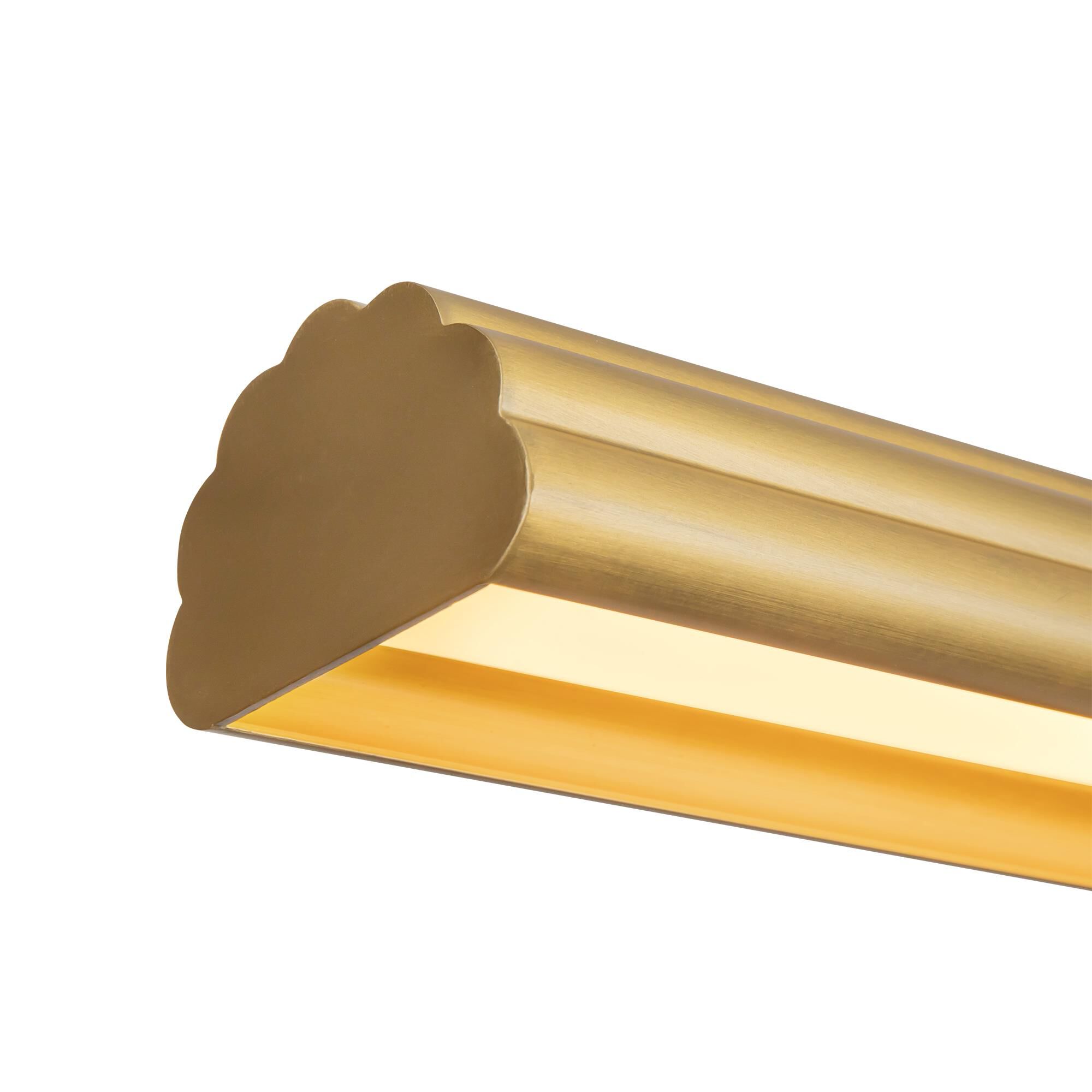 Shown in Brushed Gold finish and Frosted Acrylic Diffuser glass and Aluminum shade