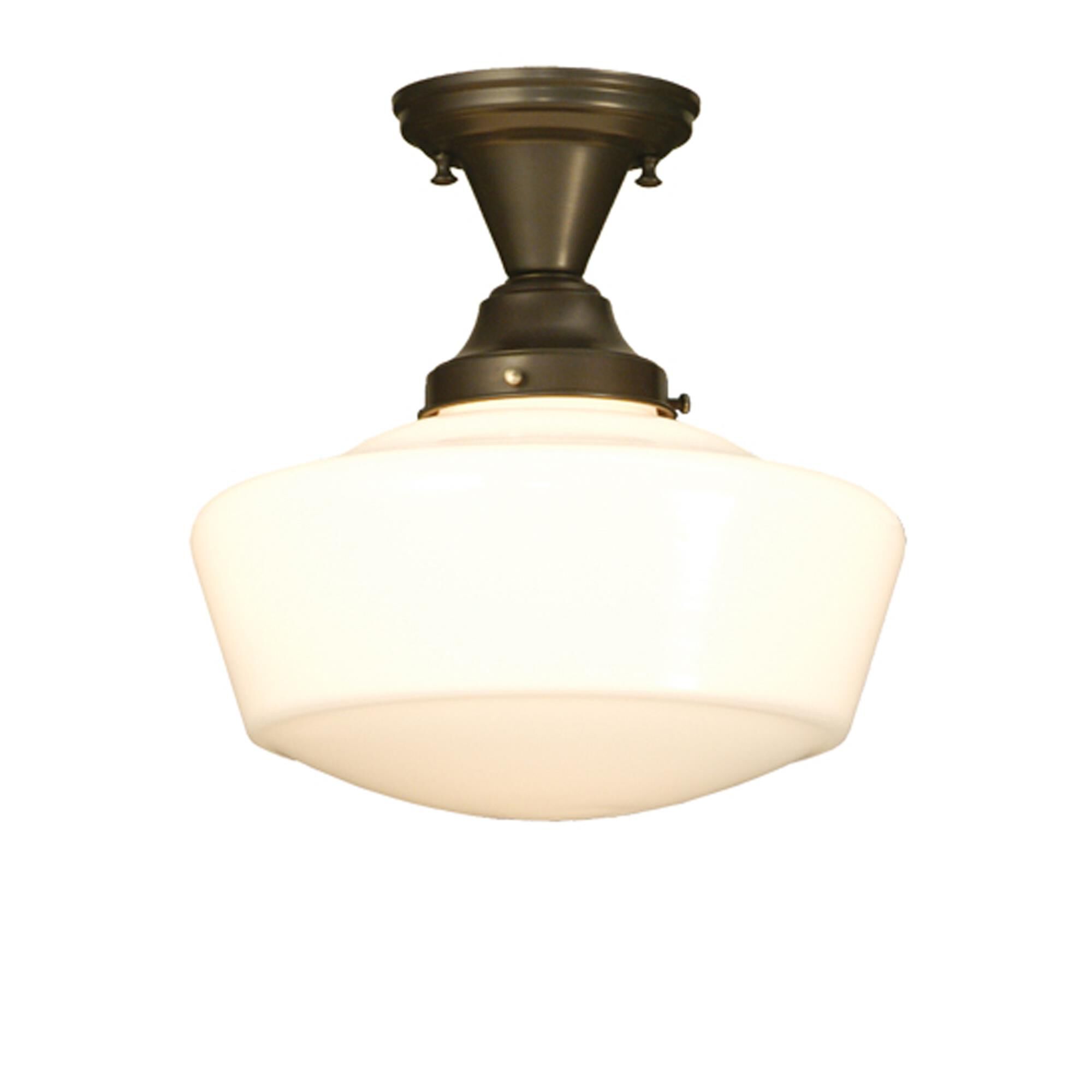 Schoolhouse With Traditional Globe 12 Inch 1 Light Semi Flush Mount by Meyda Lighting