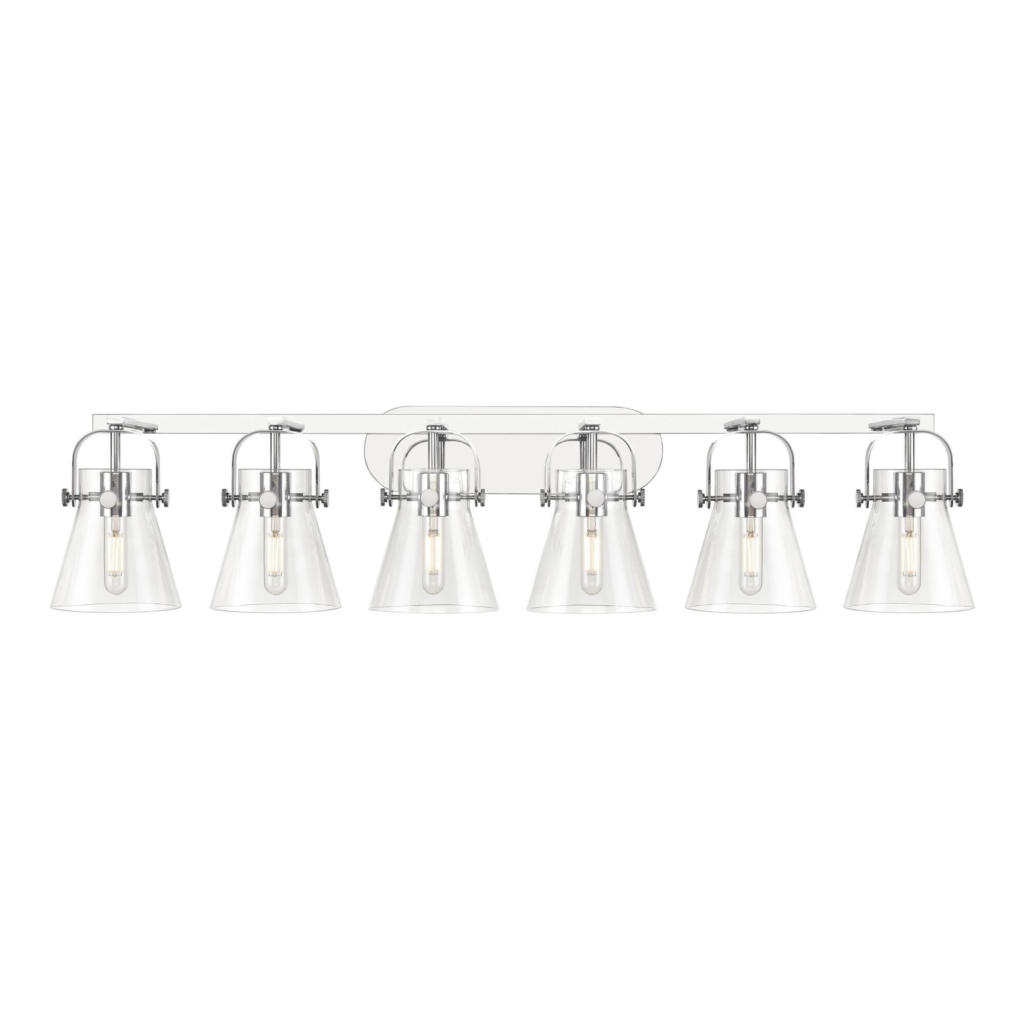 Shown in Polished Chrome finish and Clear glass and Clear Glass shade