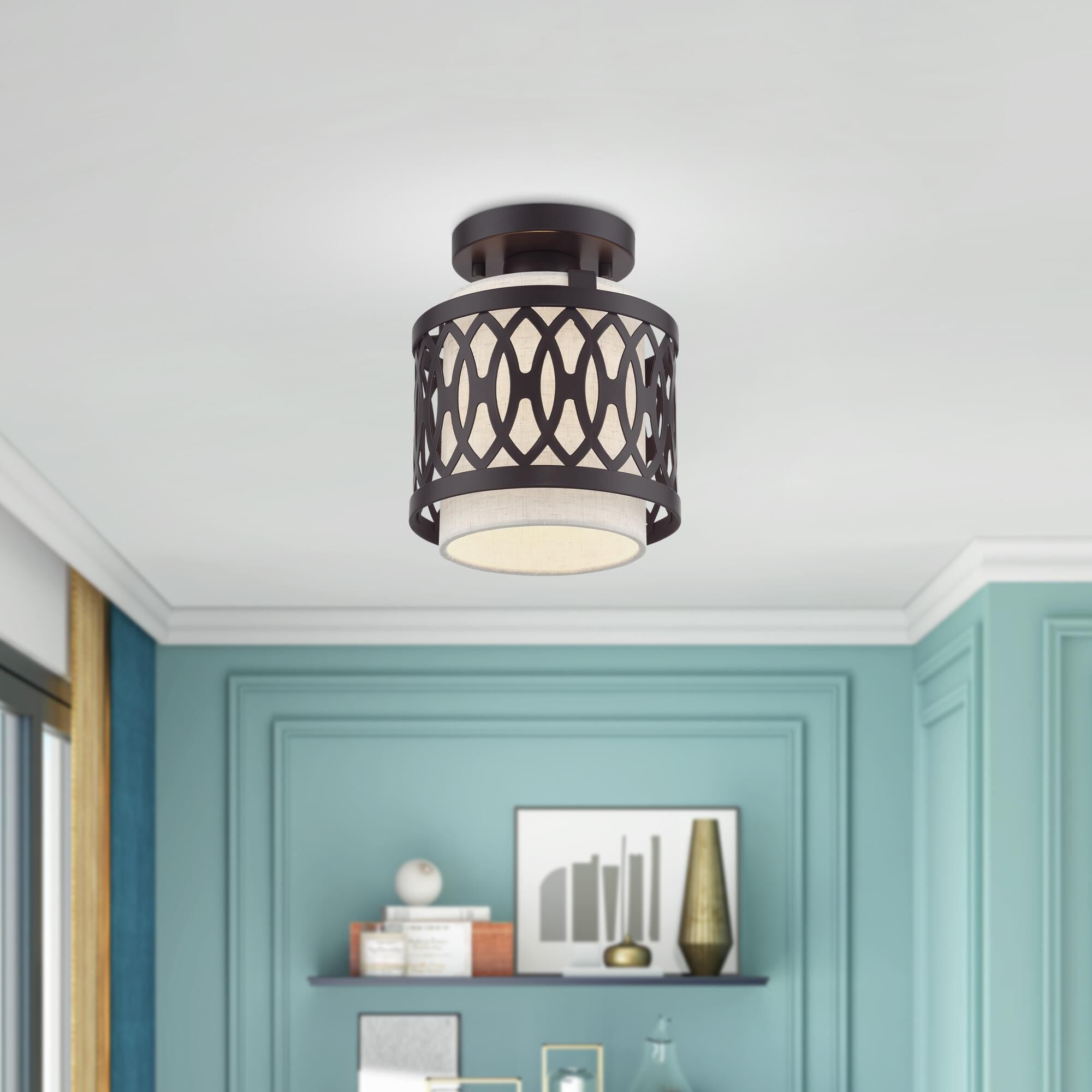 Vistaview 7 Inch Semi Flush Mount by Livex Lighting