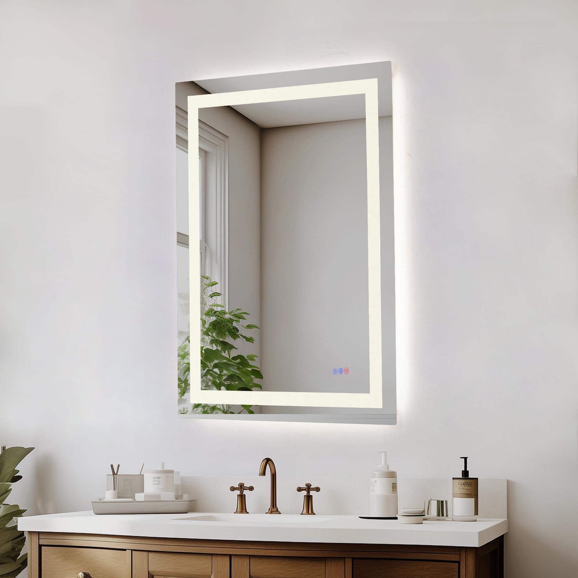 Riven 40 Inch LED Lighted Mirror by Elegant Dcor