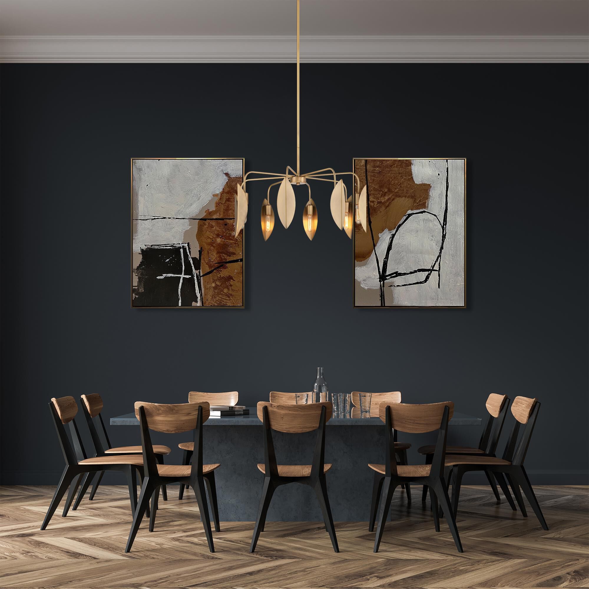 Shown in Old Satin Brass finish and Metal shade