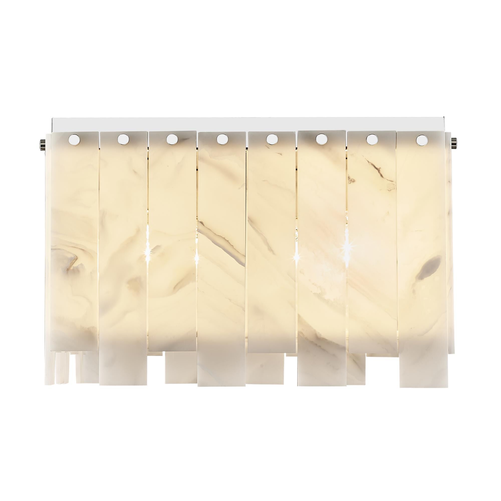 Shown in Polished Nickel finish and Alabaster Resin shade