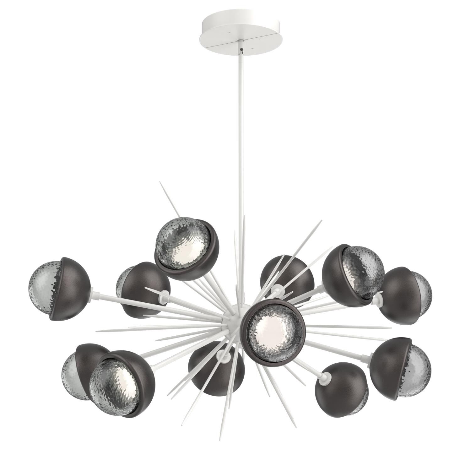 Shown in Salt White finish and Smoke glass and Graphite accent