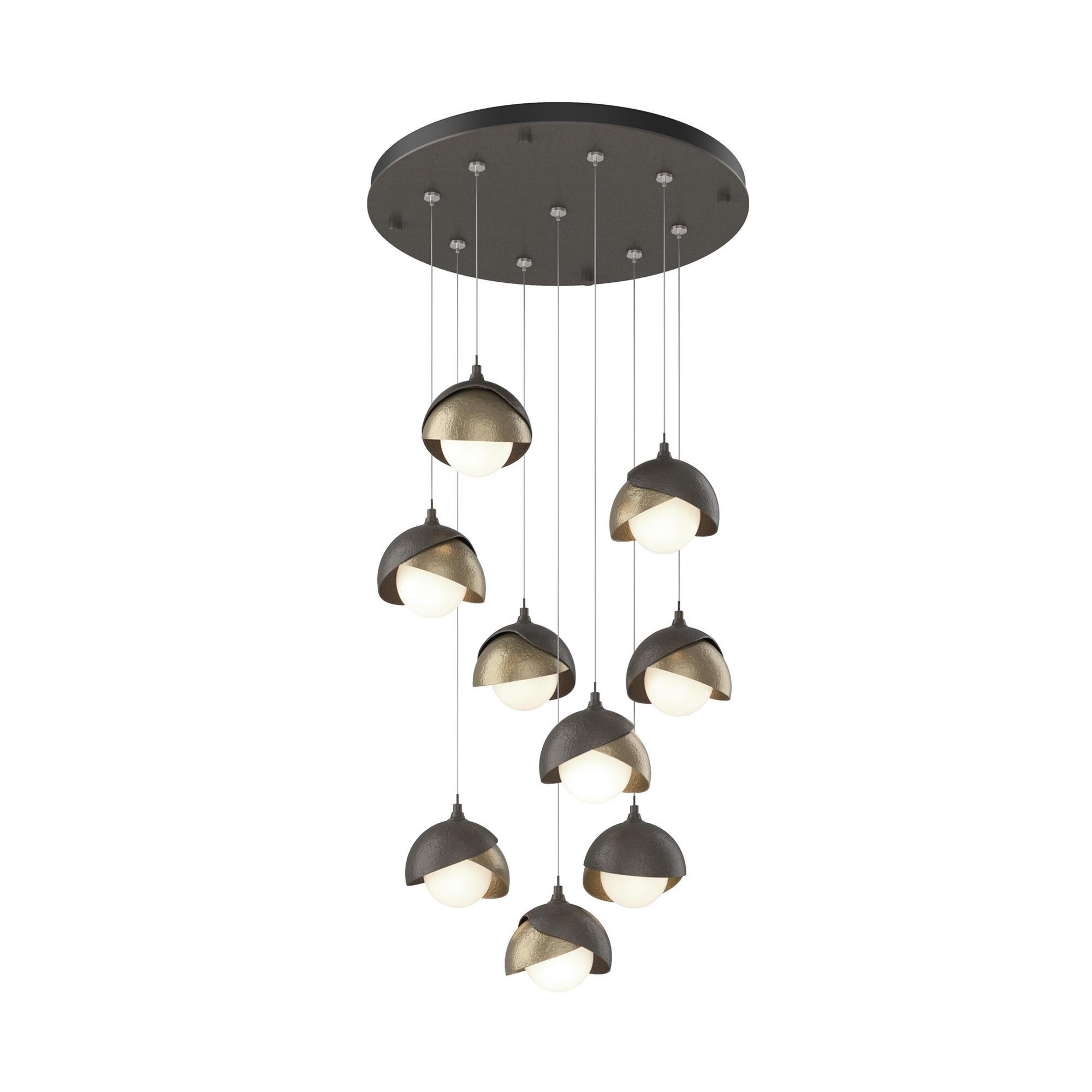 Shown in Dark Smoke finish and Opal (Gg) glass and Soft Gold (84) accent