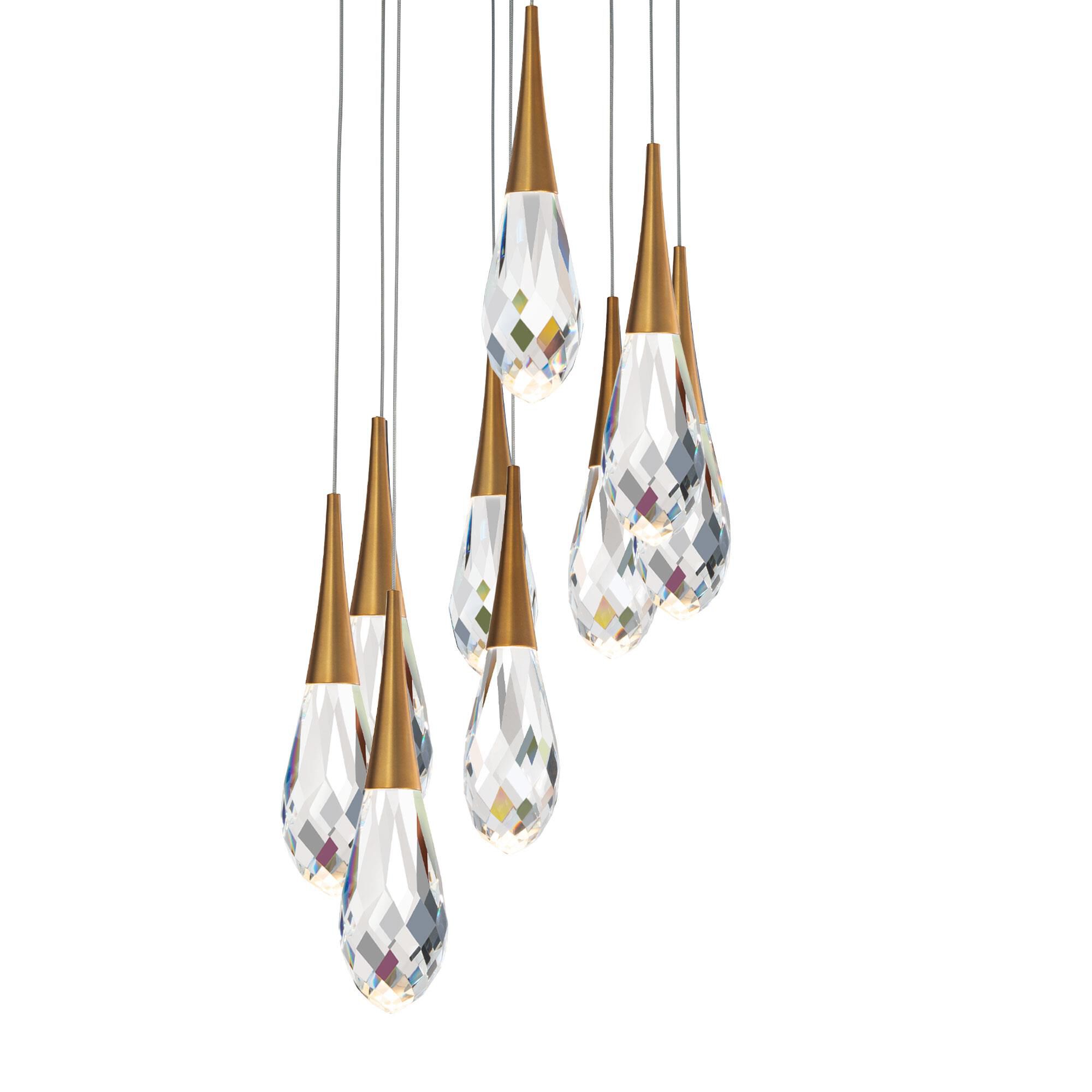 Hibiscus 17 Inch 9 Light LED Multi Light Pendant by Schonbek Beyond