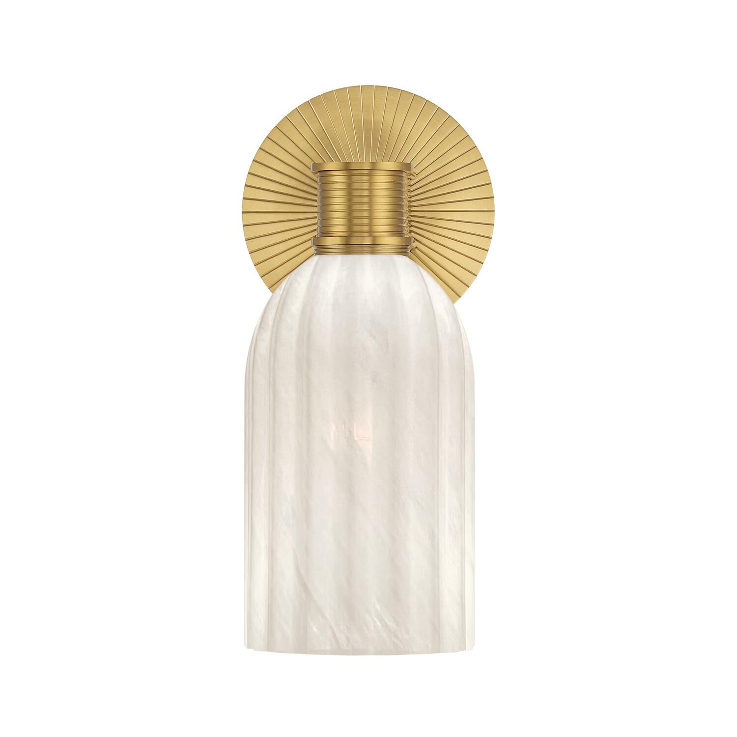 Shown in Luxe Gold finish and Strie glass and Strie Glass shade