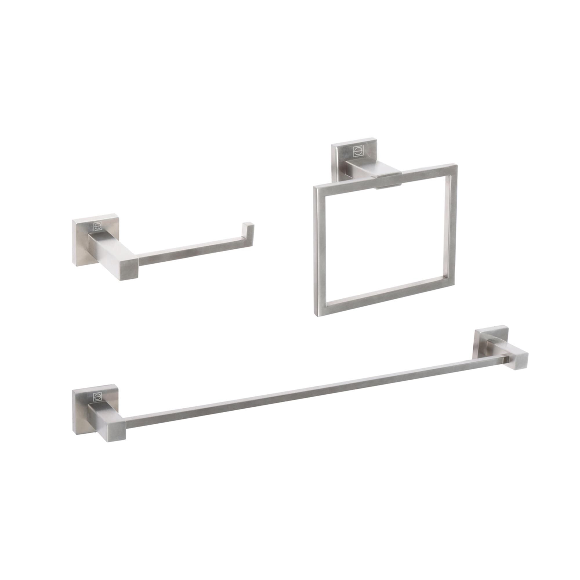 Isla 3 Piece Towel Bar Set with Square Hangar by Elegant Decor
